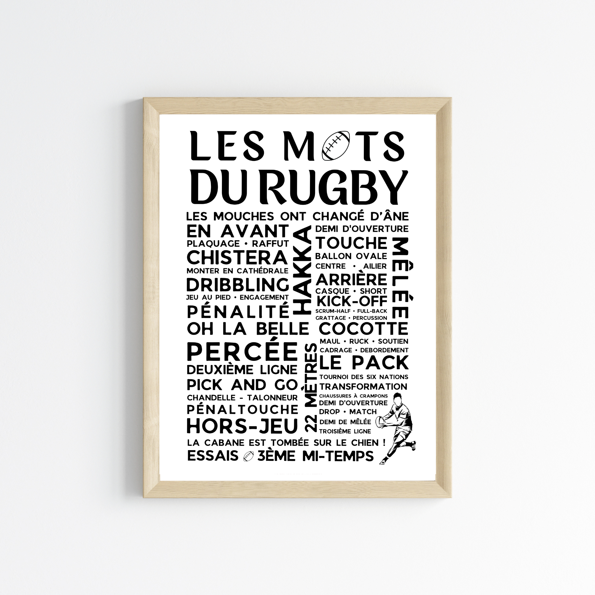 Affiches les mots du rugby - Poster rugby par Le Temps des Paillettes, image size:2000x2000