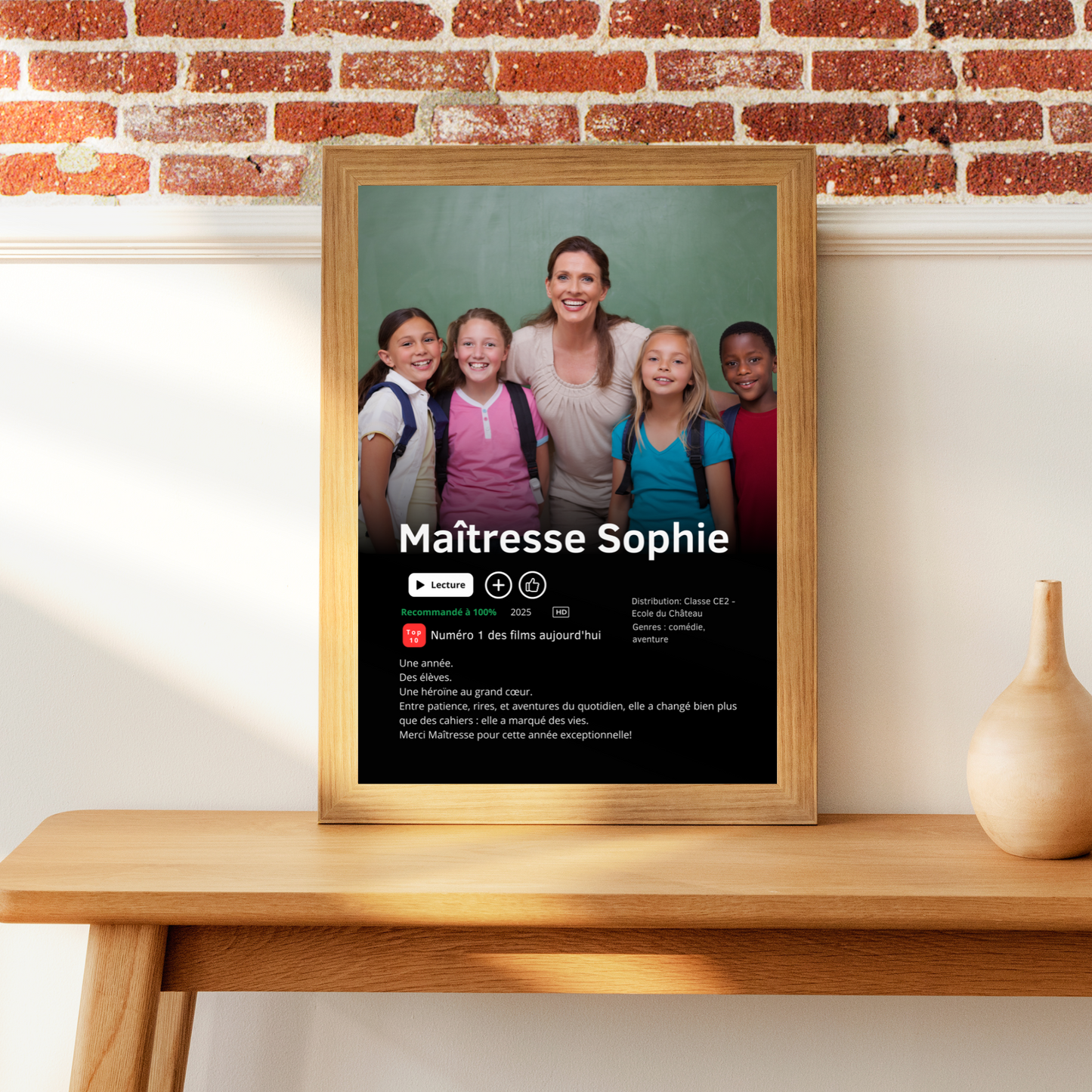 Affiche personnalisée maîtresse style Netflix