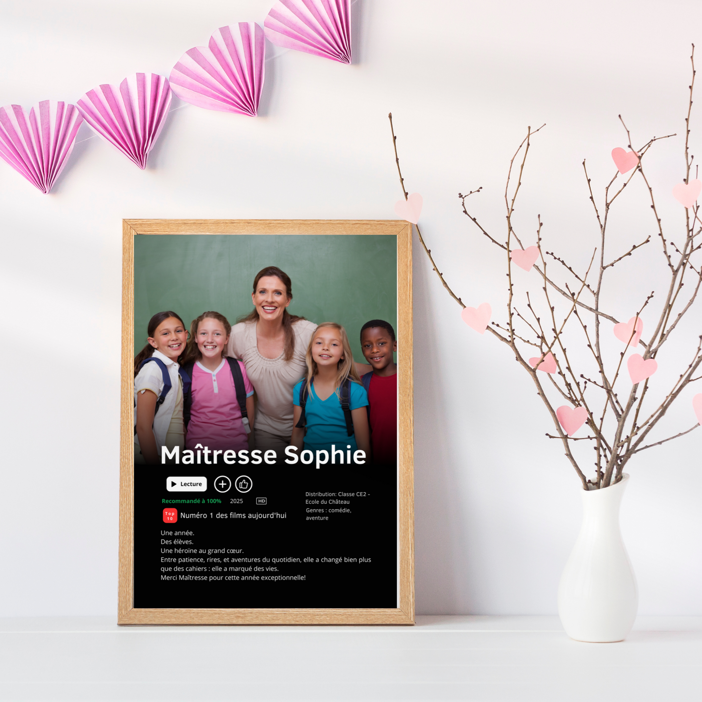 Affiche personnalisée maîtresse style Netflix