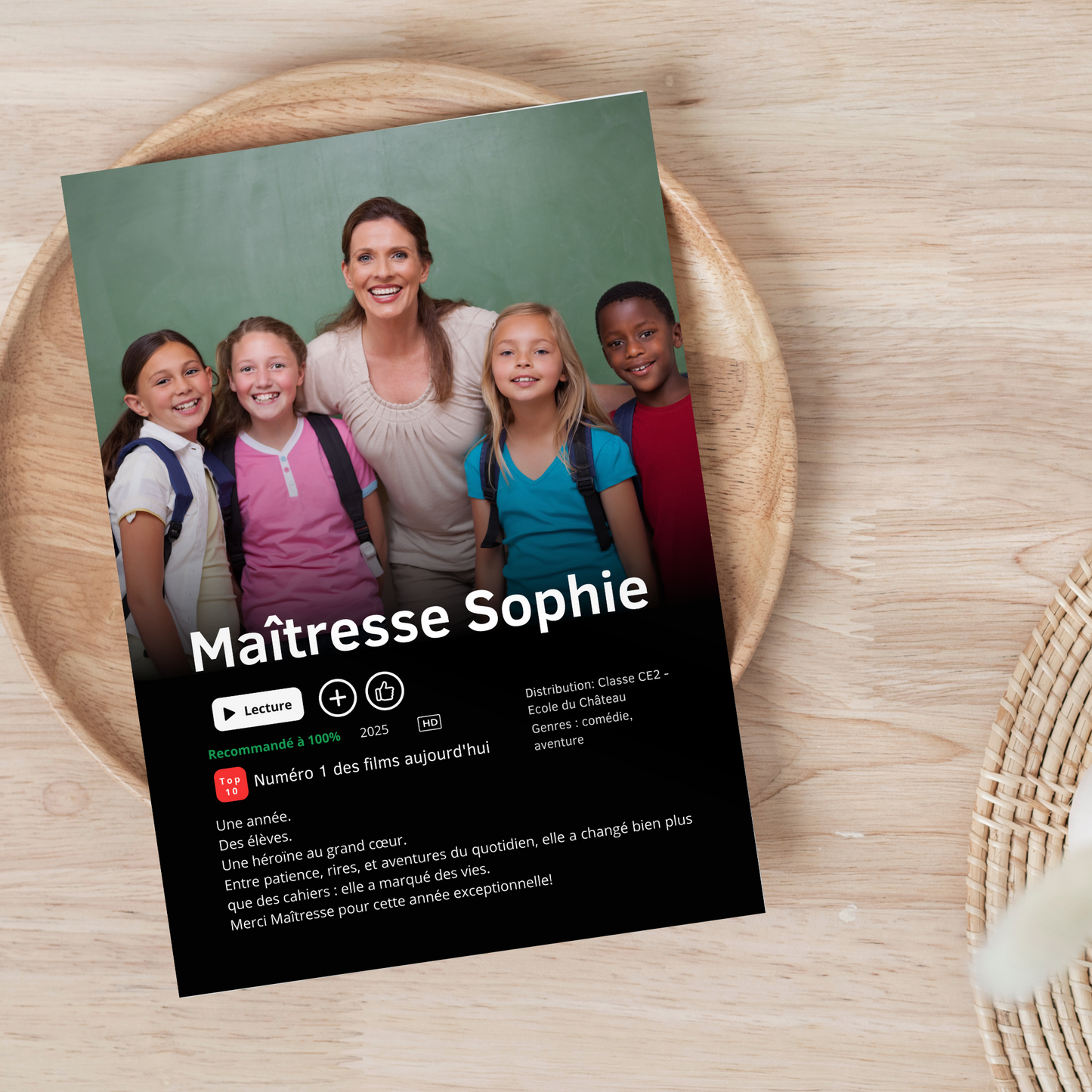 Affiche personnalisée maîtresse style Netflix