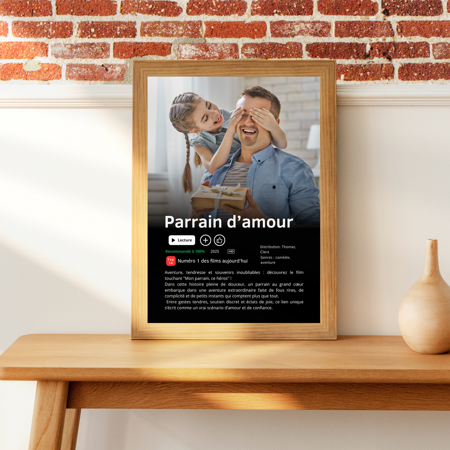 Affiche série/film Netflix Parrain personnalisée – Baptême & Demande Parrain