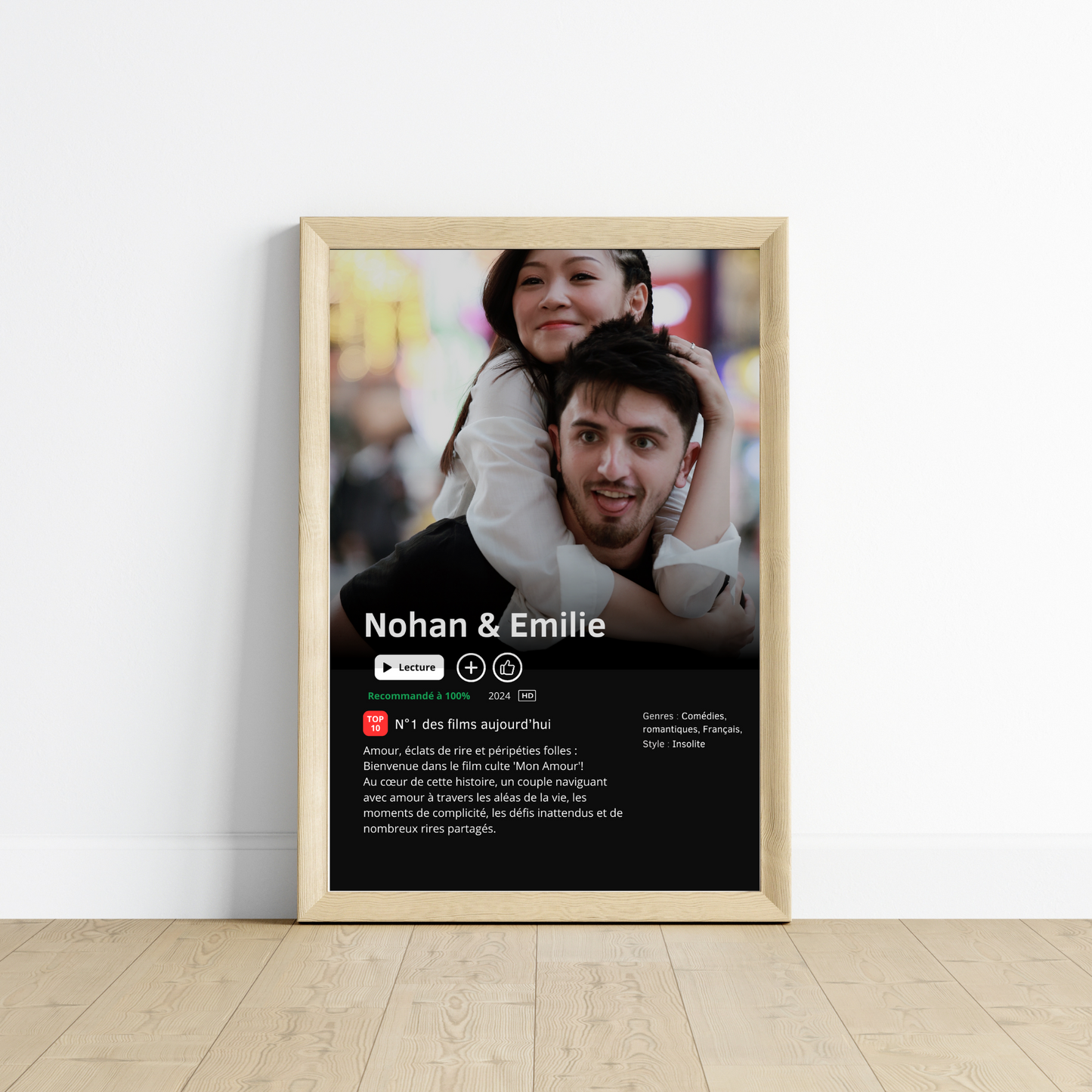 Affiche série personnalisé pour couple avec photos - affiche Netflix - cadeau saint valentin avec photo - affiche personnalisée film par Le Temps des Paillettes - Le Temps des Paillettes