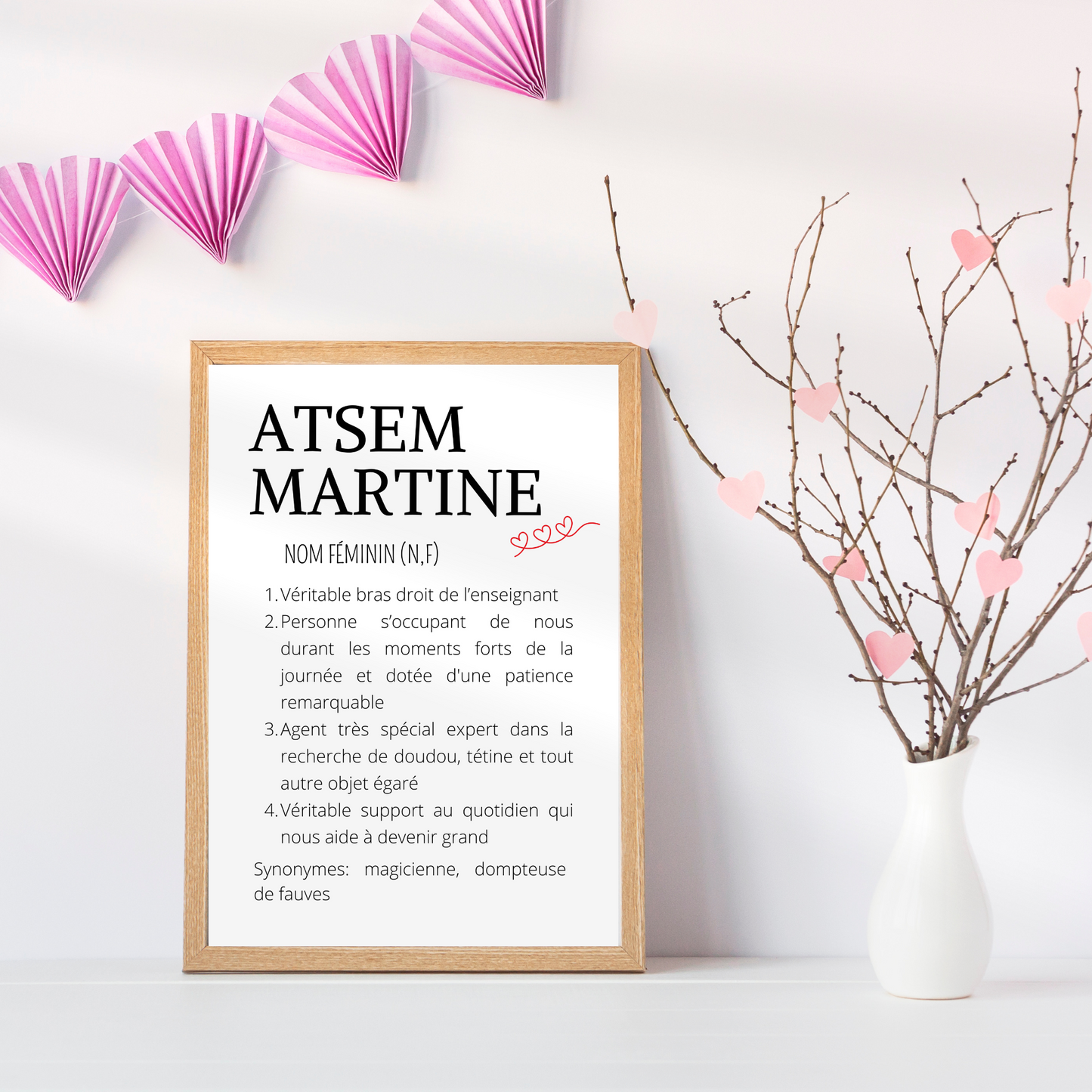 Affiche définition ATSEM personnalisée - cadeau ATSEM personnalisée - cadre ATSEM par Le Temps des Paillettes