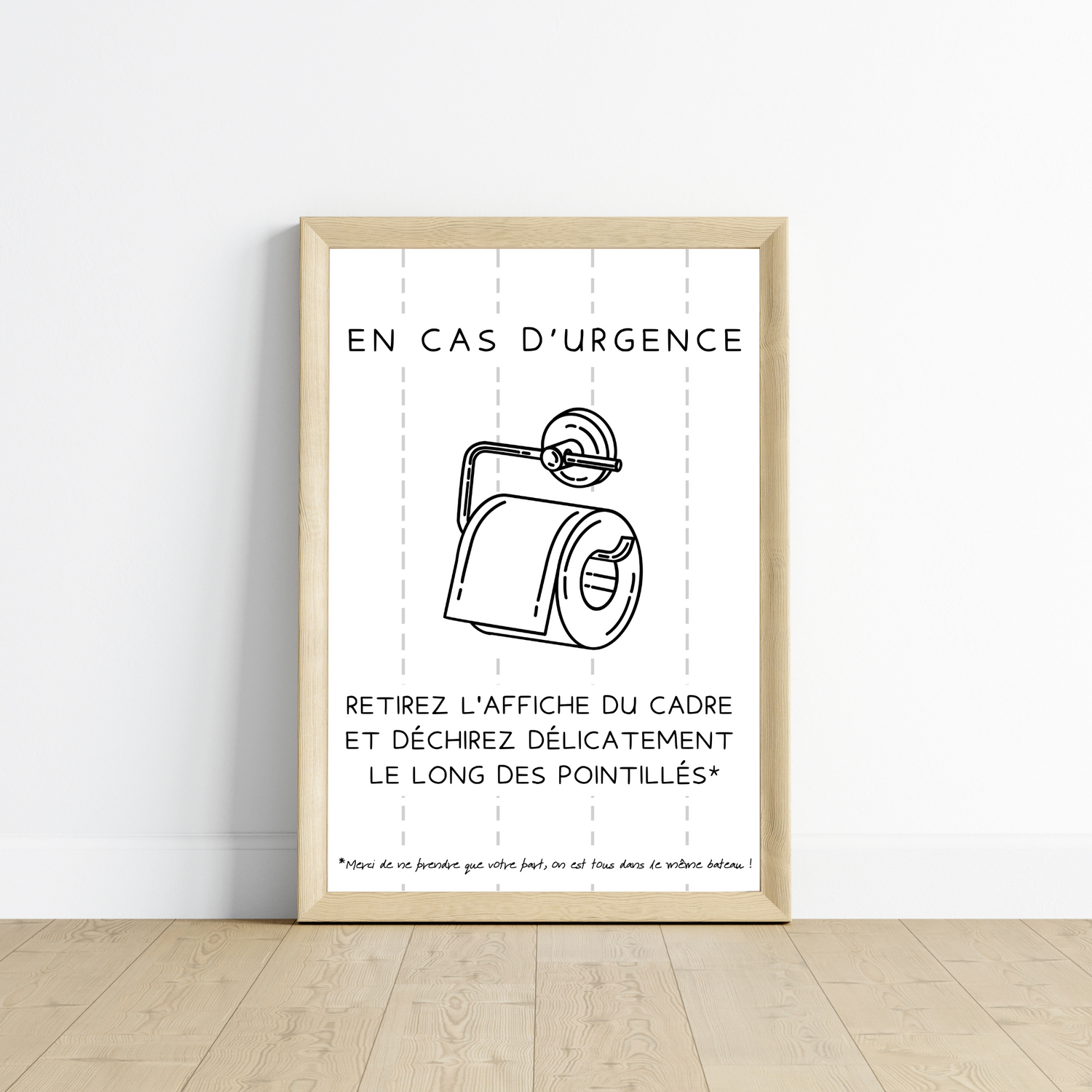 Affiche WC En cas d'urgence en français - Affiche toilette drôle pour airbnb bar restaurant - Le Temps des Paillettes