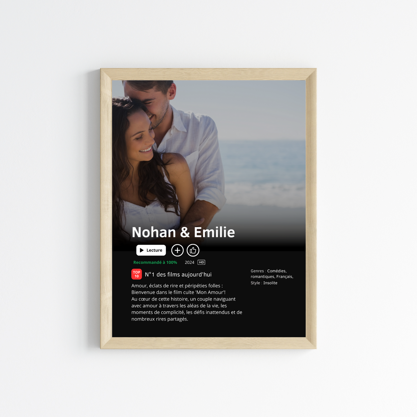 Affiche série personnalisé pour couple avec photos - affiche Netflix - cadeau saint valentin avec photo - affiche personnalisée film par Le Temps des Paillettes - Le Temps des Paillettes
