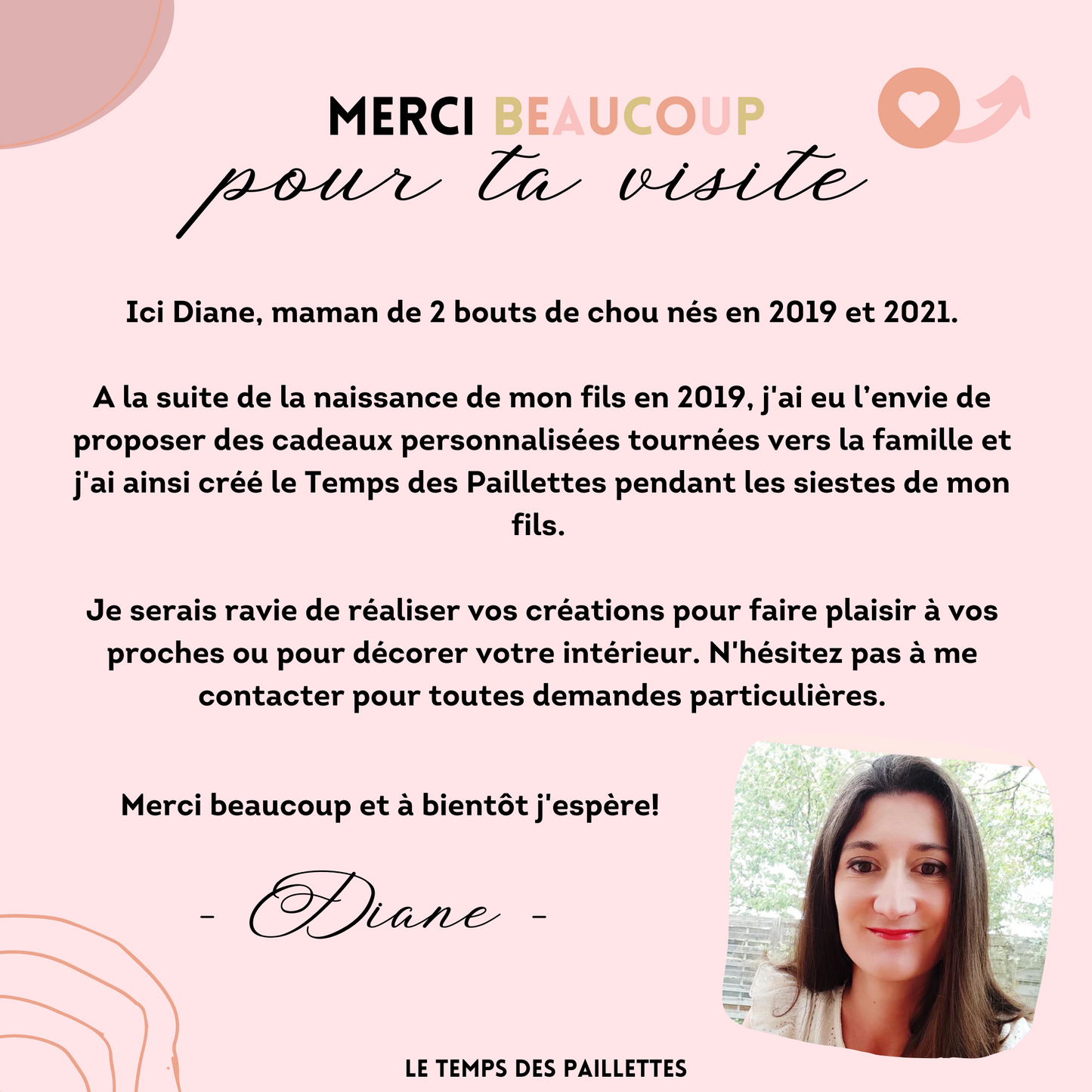 Affiche Mamie Personnalisée with heartfelt thank you message and personalized names for Fête des Grands-Mères in soft pink.