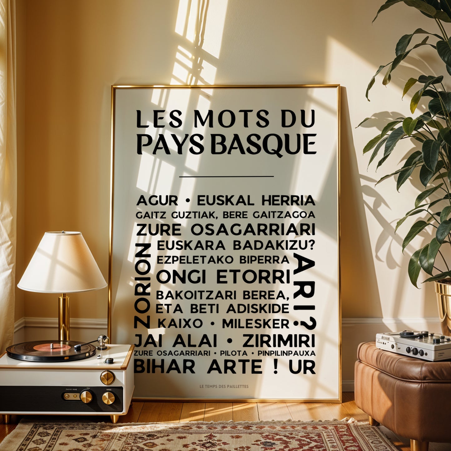 affiche agur euskal herria typographie basque déco