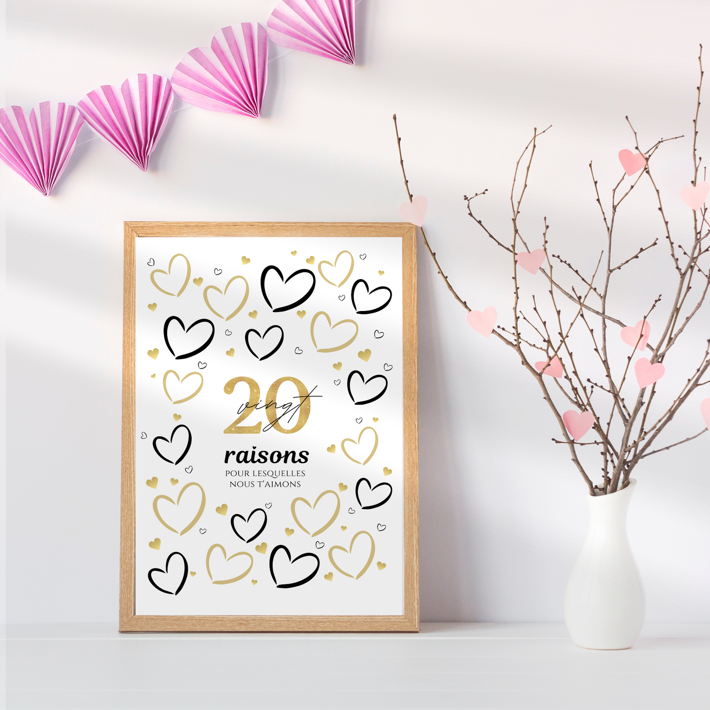 Anniversaire 20 ans - Affiche raisons pour lesquelles nous t’aimons