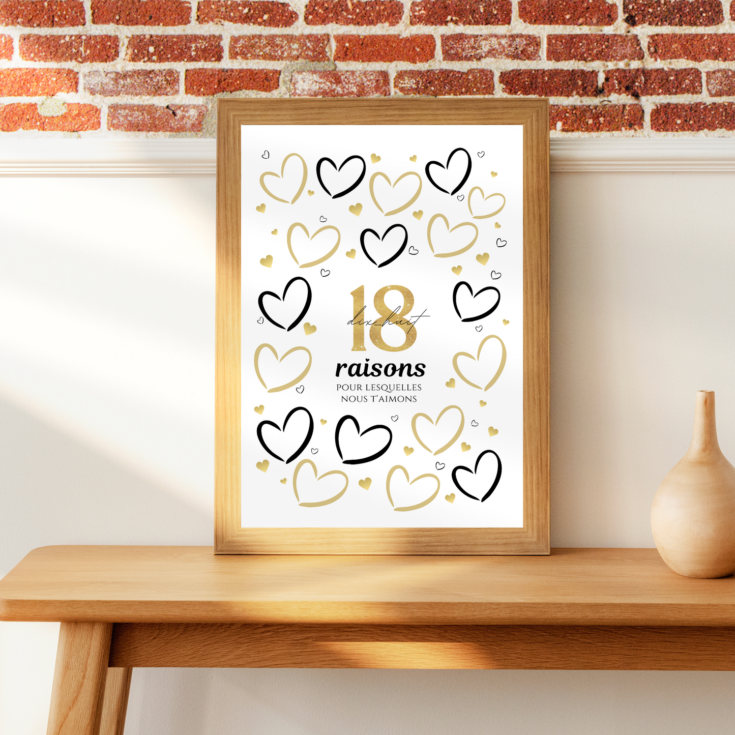 Carte Anniversaire 18 ans - Affiche raisons pour lesquelles nous t’aimons