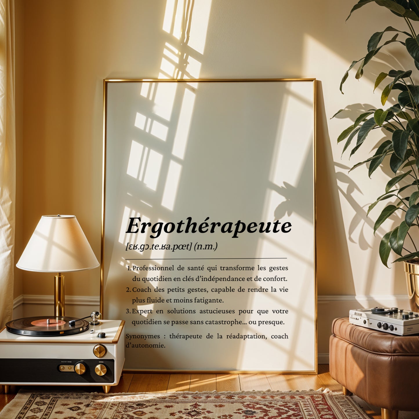 Affiche définition Ergothérapeute - Idée cadeau noel pour Ergothérapeute - Poster Bien-Être Minimaliste | Décoration Cabinet Ergothérapeute