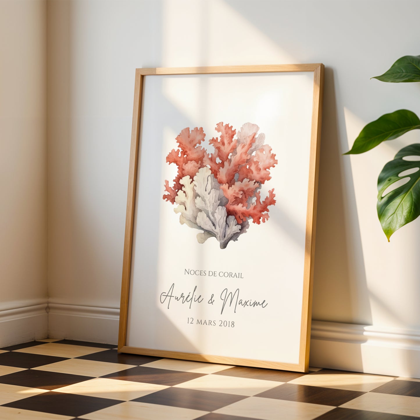 Affiche couple noces de corail - 11 ans de mariage