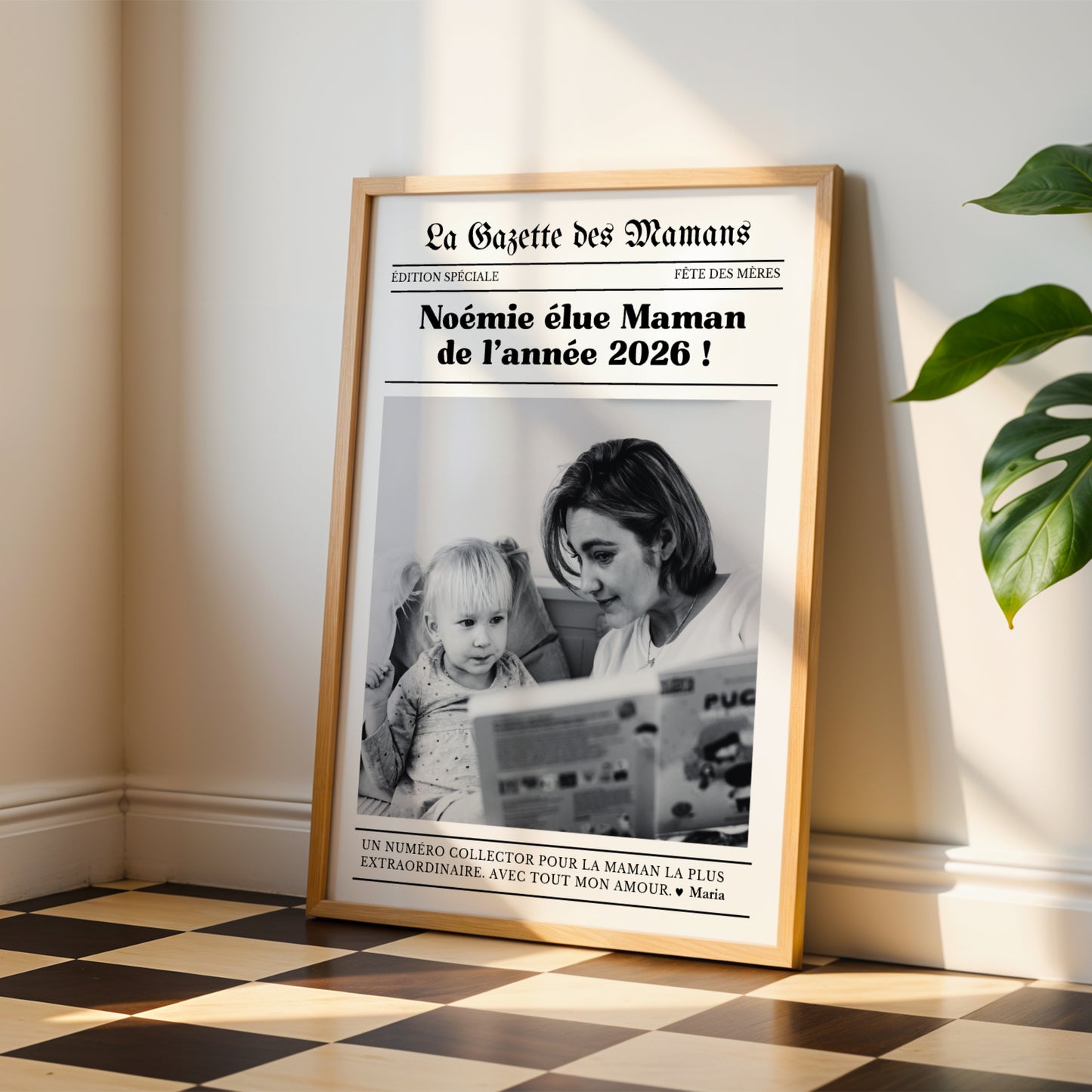 Affiche Maman Personnalisée - La Gazette des Mamans – Cadeau Fête des Mères