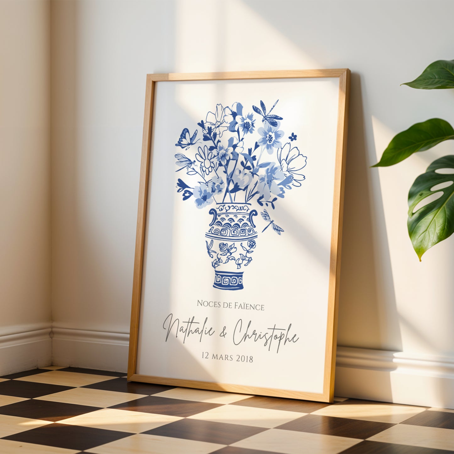 Affiche couple noces de faïence - 9 ans de mariage