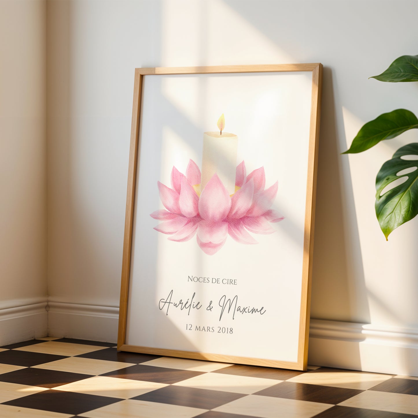 Affiche couple noces de cire - 4 ans de mariage