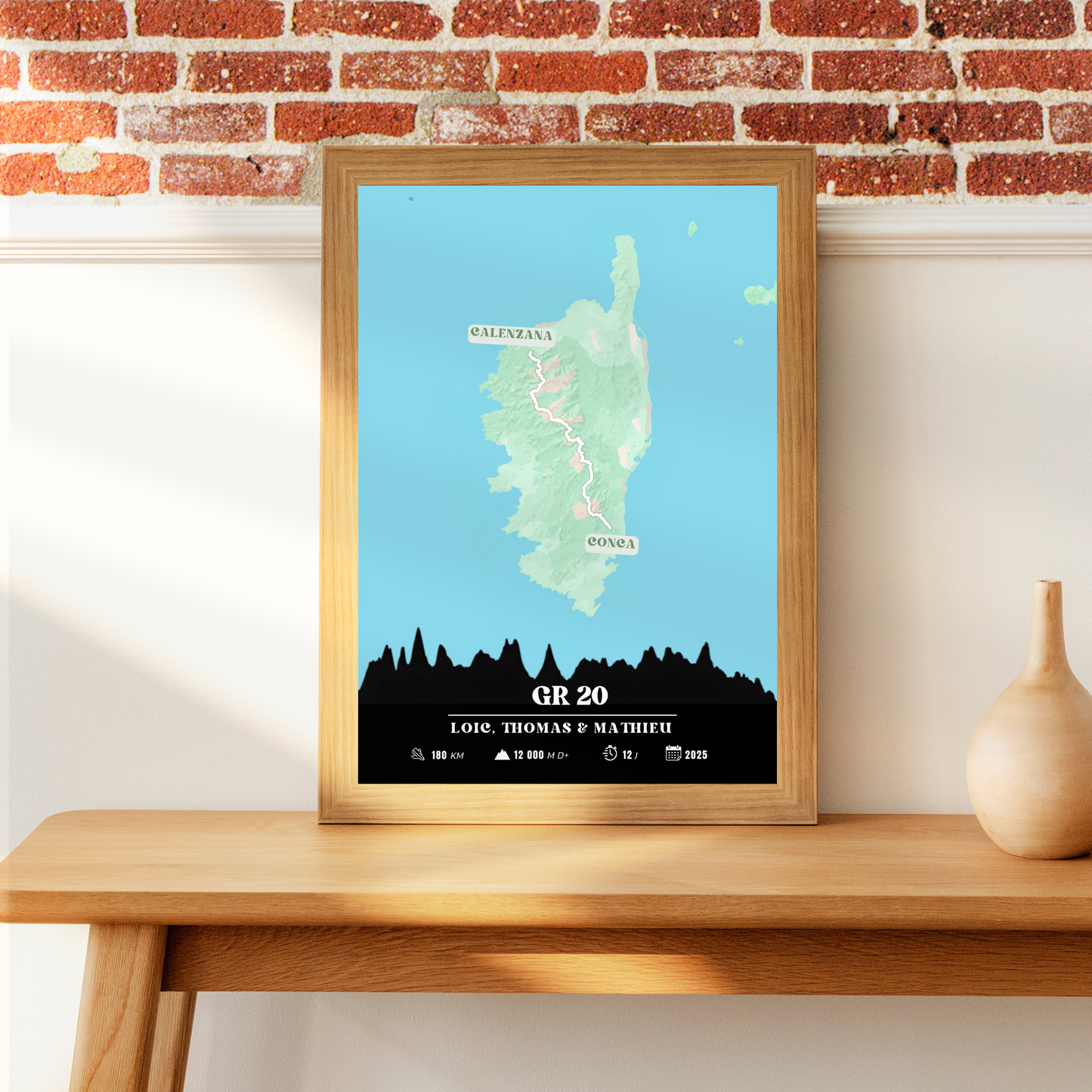 Affiche GR20 personnalisable – Souvenir de randonnée en Corse