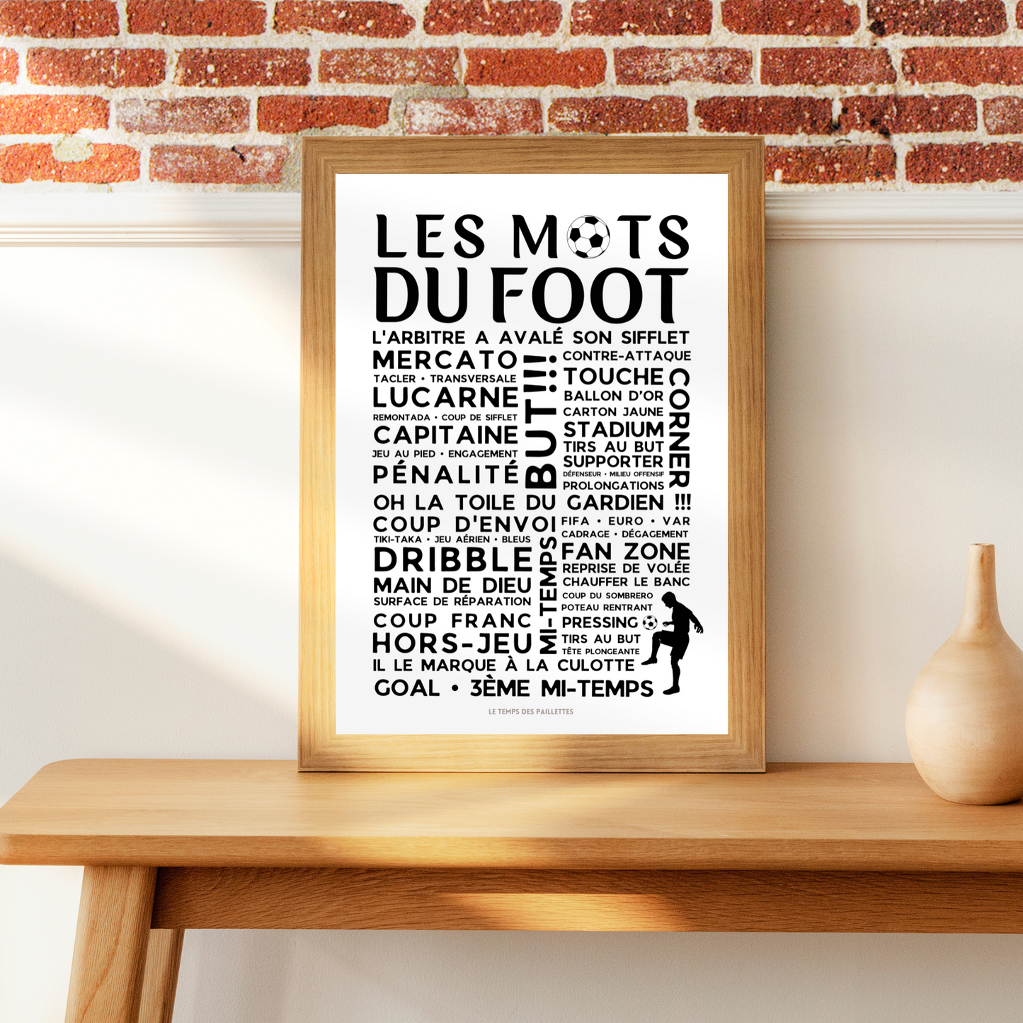 Affiches les mots du foot - Poster Foot - décoration de football, décoration de chambre d'enfants, cadeau de football
