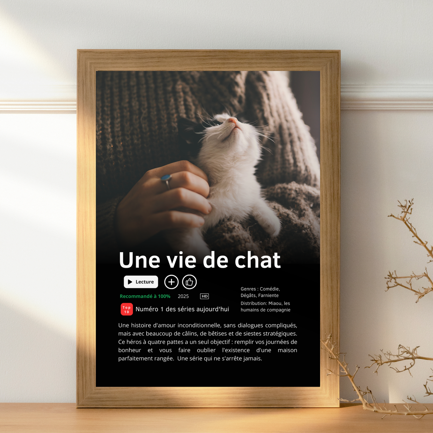 🐾 Affiche Série ou Film Netflix Personnalisée Chien & animaux de compagnie