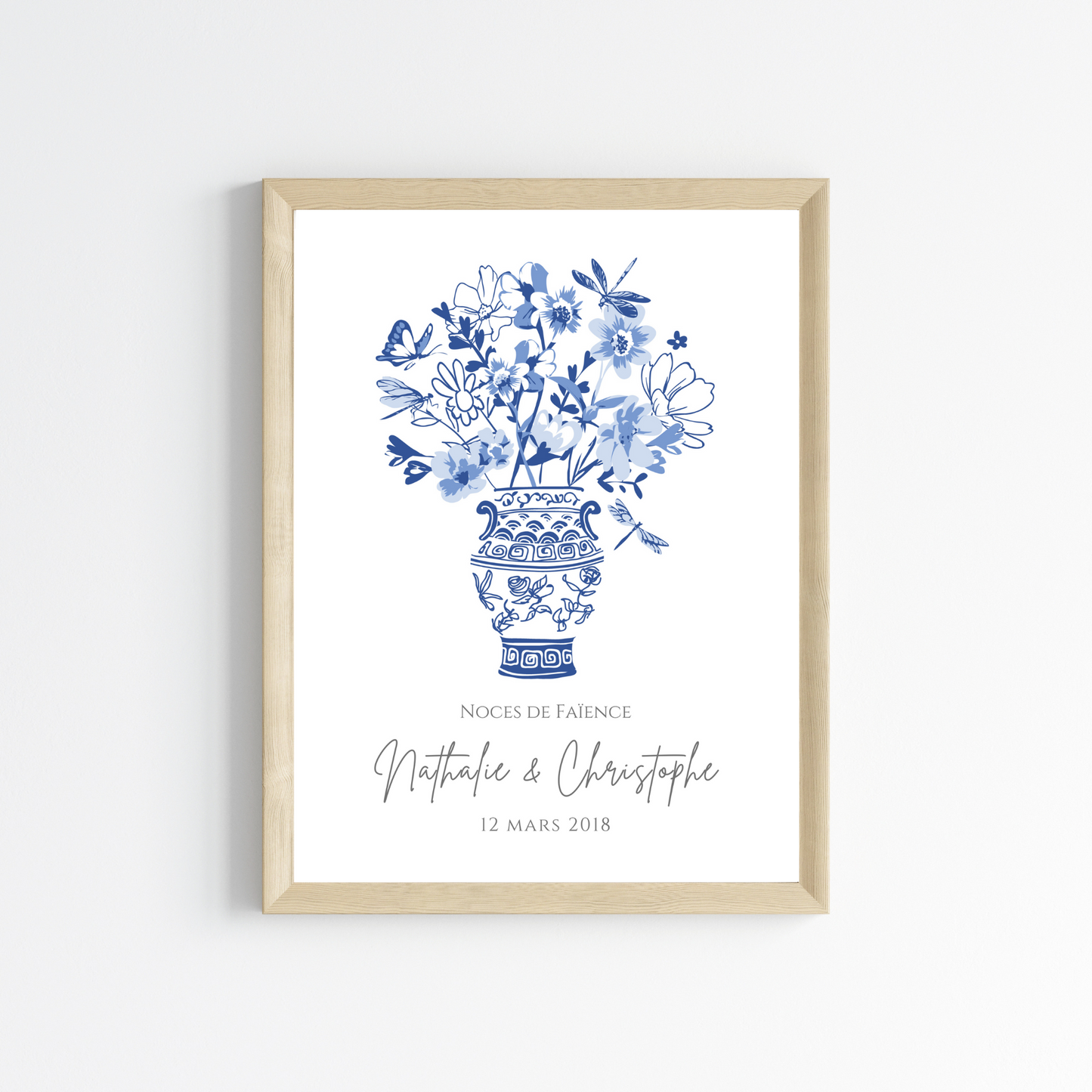 Affiche couple noces de faïence - 9 ans de mariage