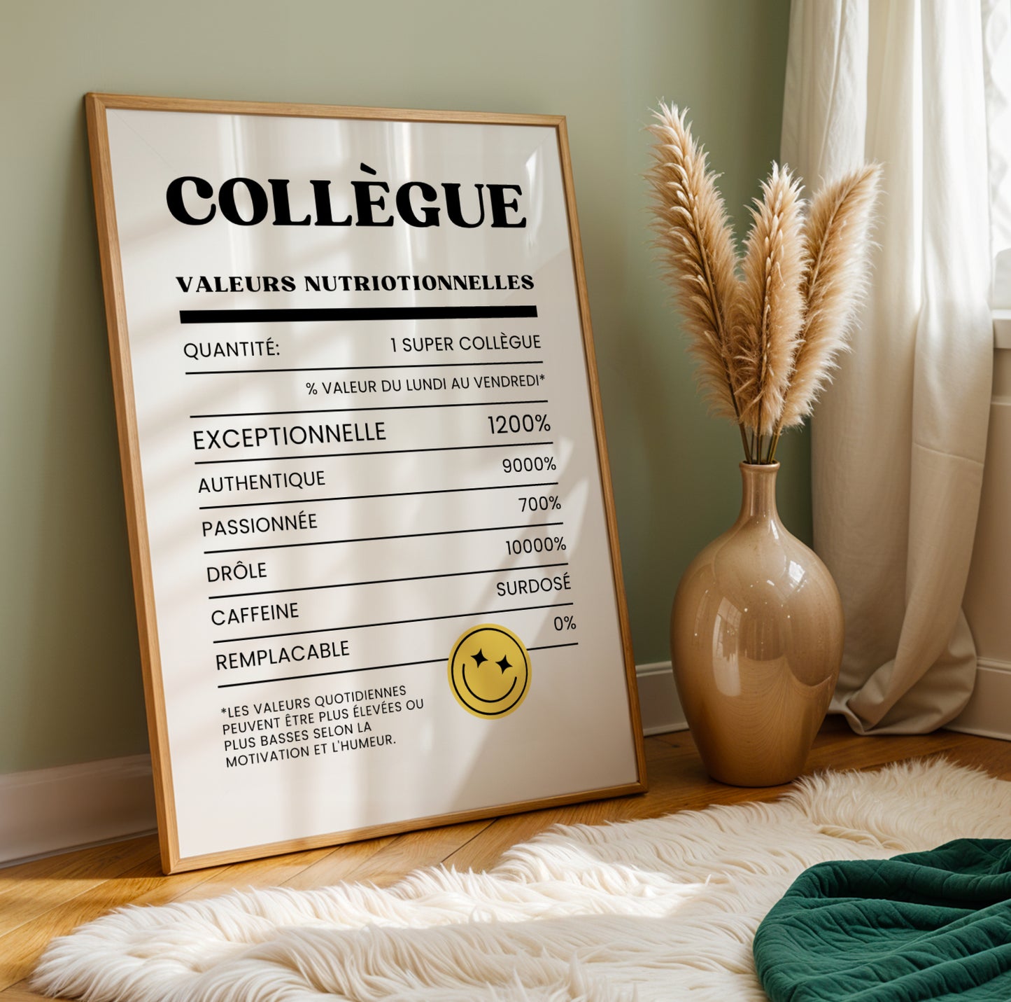 Affiche Humoristique pour Collègue – Valeurs Nutritionnelles, Cadeau Original Départ à la Retraite - Image 4