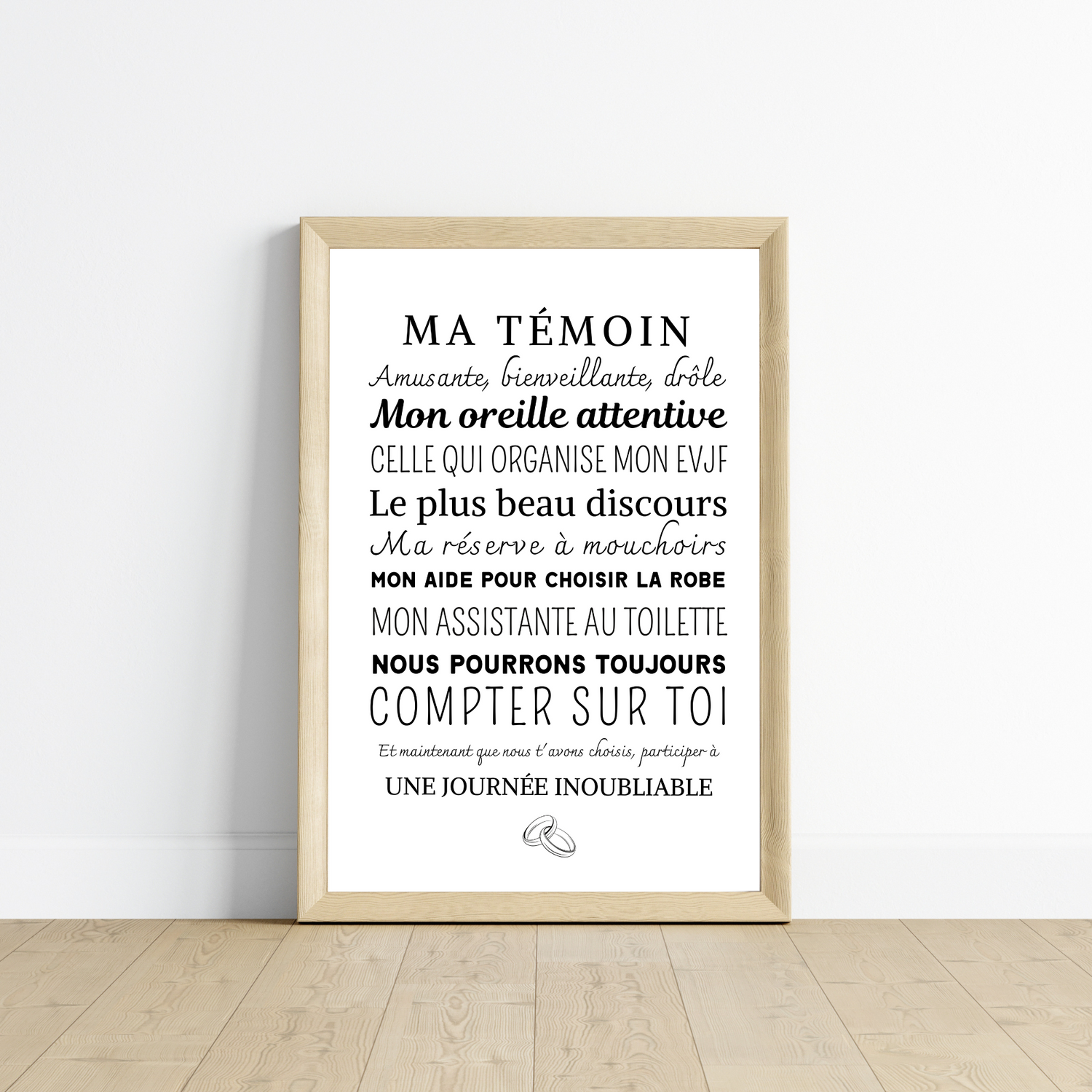 Affiche personnalisé mon témoin - demande témoin - cadeau personnalisé témoin par Le Temps des Paillettes - Le Temps des Paillettes