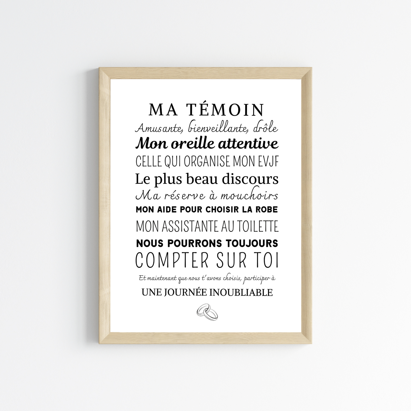Affiche personnalisé mon témoin - demande témoin - cadeau personnalisé témoin par Le Temps des Paillettes - Le Temps des Paillettes