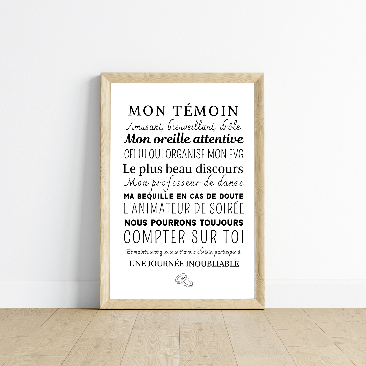 Affiche personnalisé mon témoin - demande témoin - cadeau personnalisé témoin par Le Temps des Paillettes - Le Temps des Paillettes