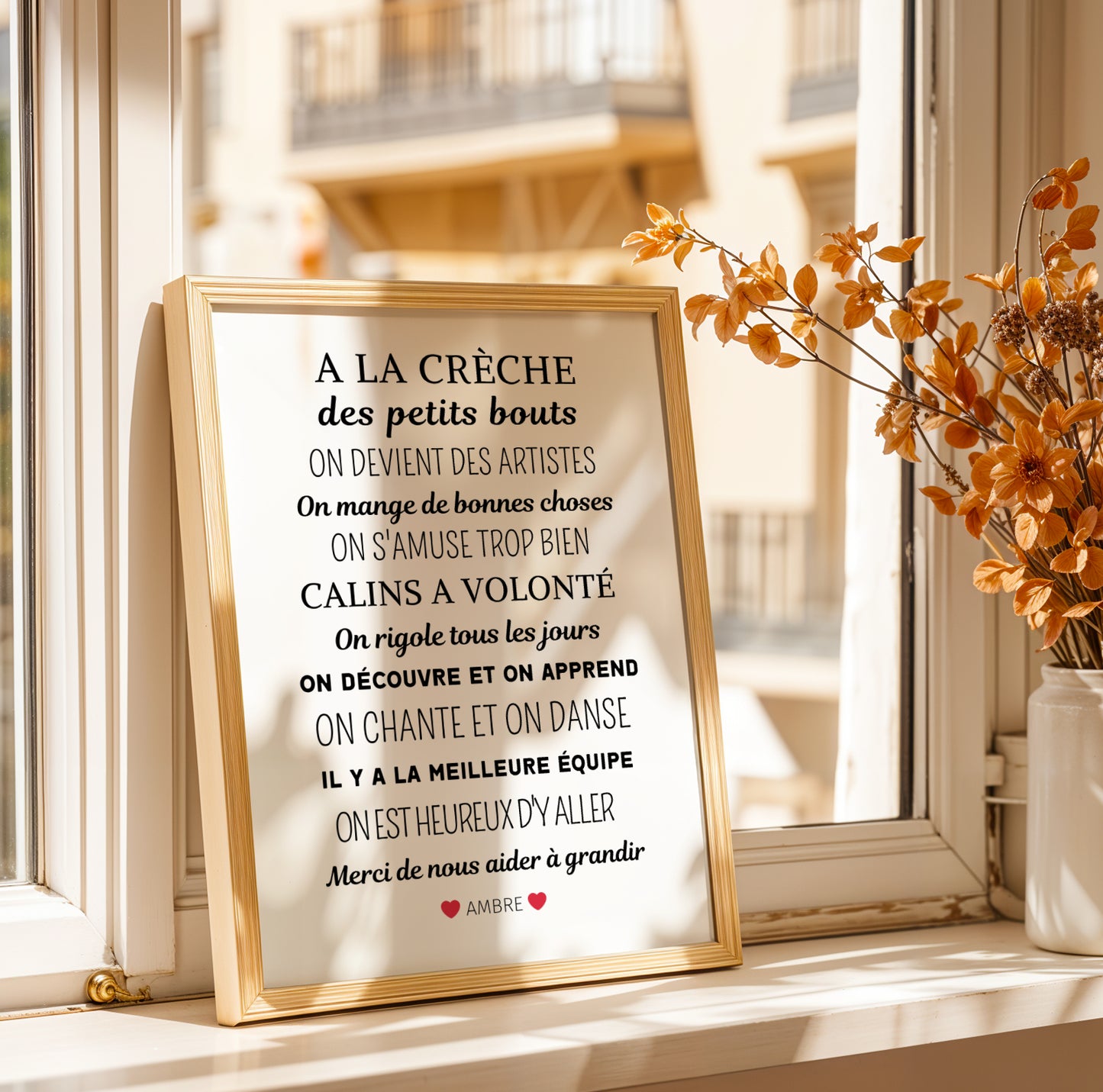 Affiche A la crèche - poster décoration crèche - Cadeau crèche - Merci crèche par Le Temps des Paillettes - Image 6