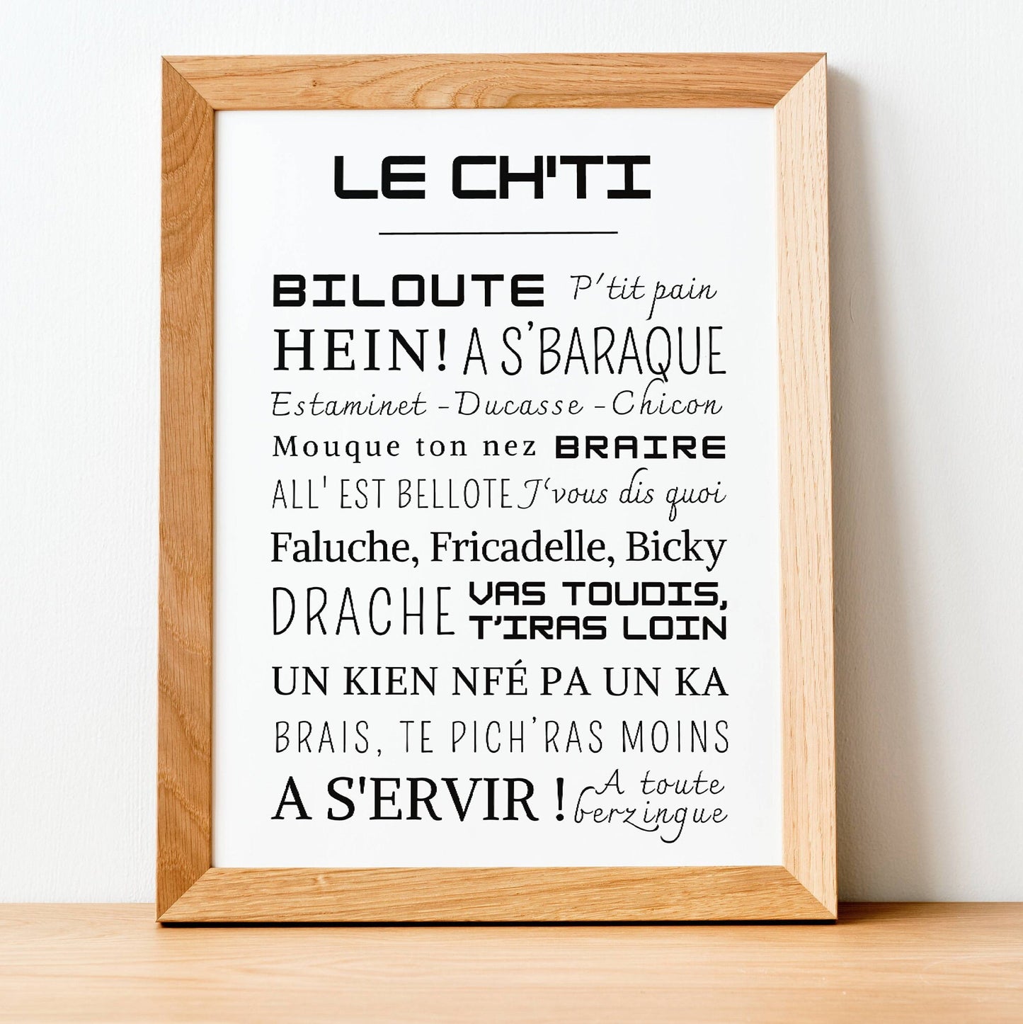 Affiche Mots Chti - Affiche mots et expressions Ch'timi - Poster Mots du Nord par Le Temps des Paillettes - Le Temps des Paillettes
