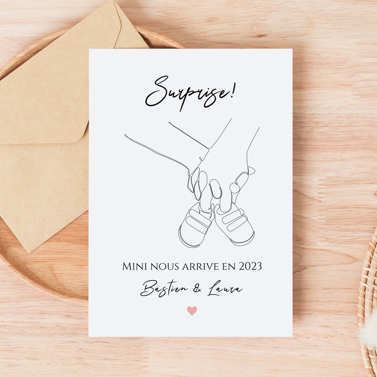 Carte annonce grossesse personnalisée - Annonce de grossesse originale
