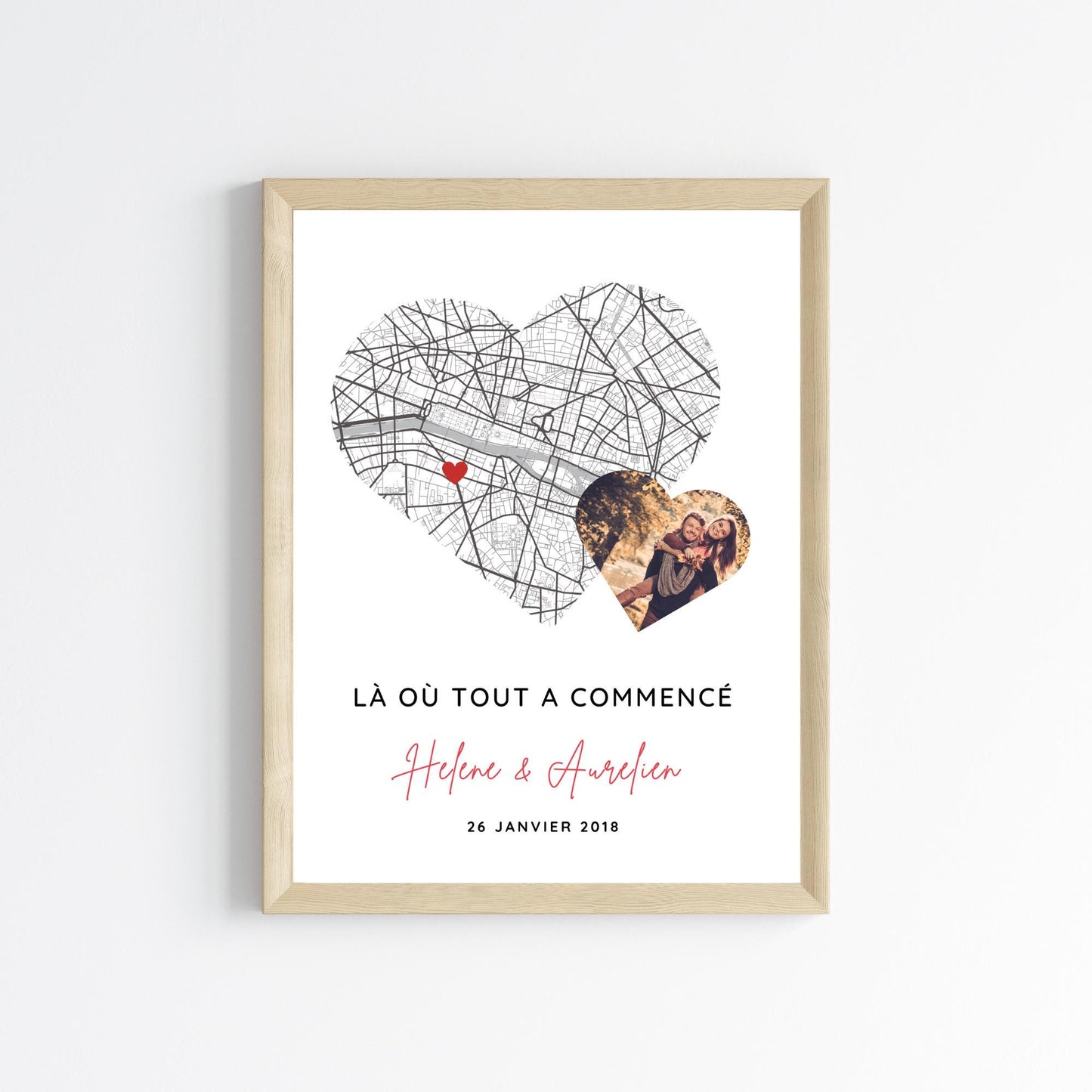 Affiche Personnalisée « Lieu de Rencontre et Photo » – Souvenir Unique et Cadeau Romantique