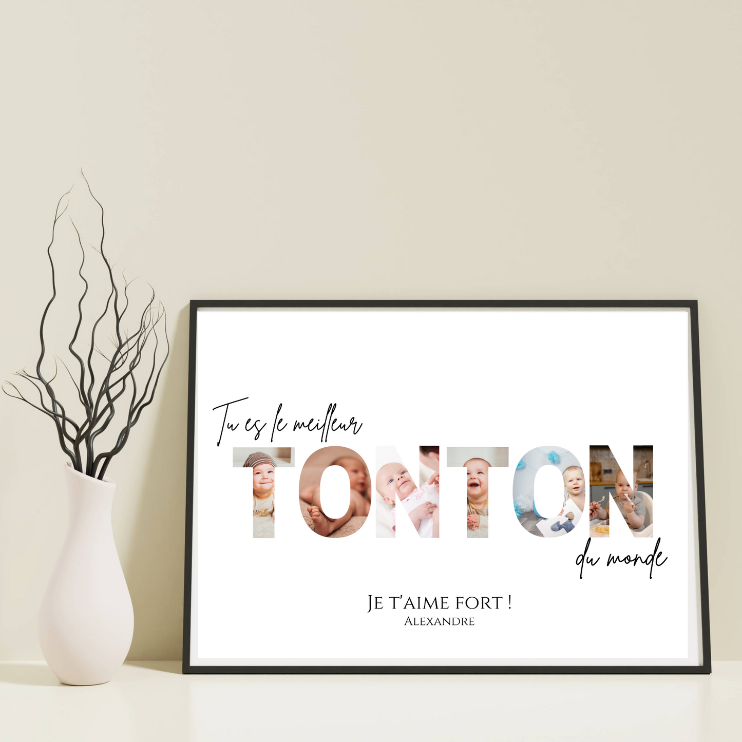 Affiche tonton personnalisée photos - cadeau personnalisé tonton par Le Temps des Paillettes - Le Temps des Paillettes