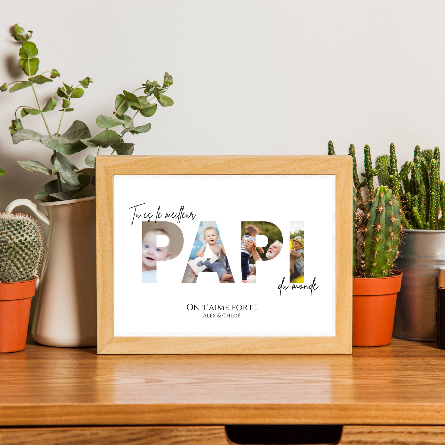 Affiche papi personnalisée photos - cadeau personnalisé papi par Le Temps des Paillettes - Le Temps des Paillettes