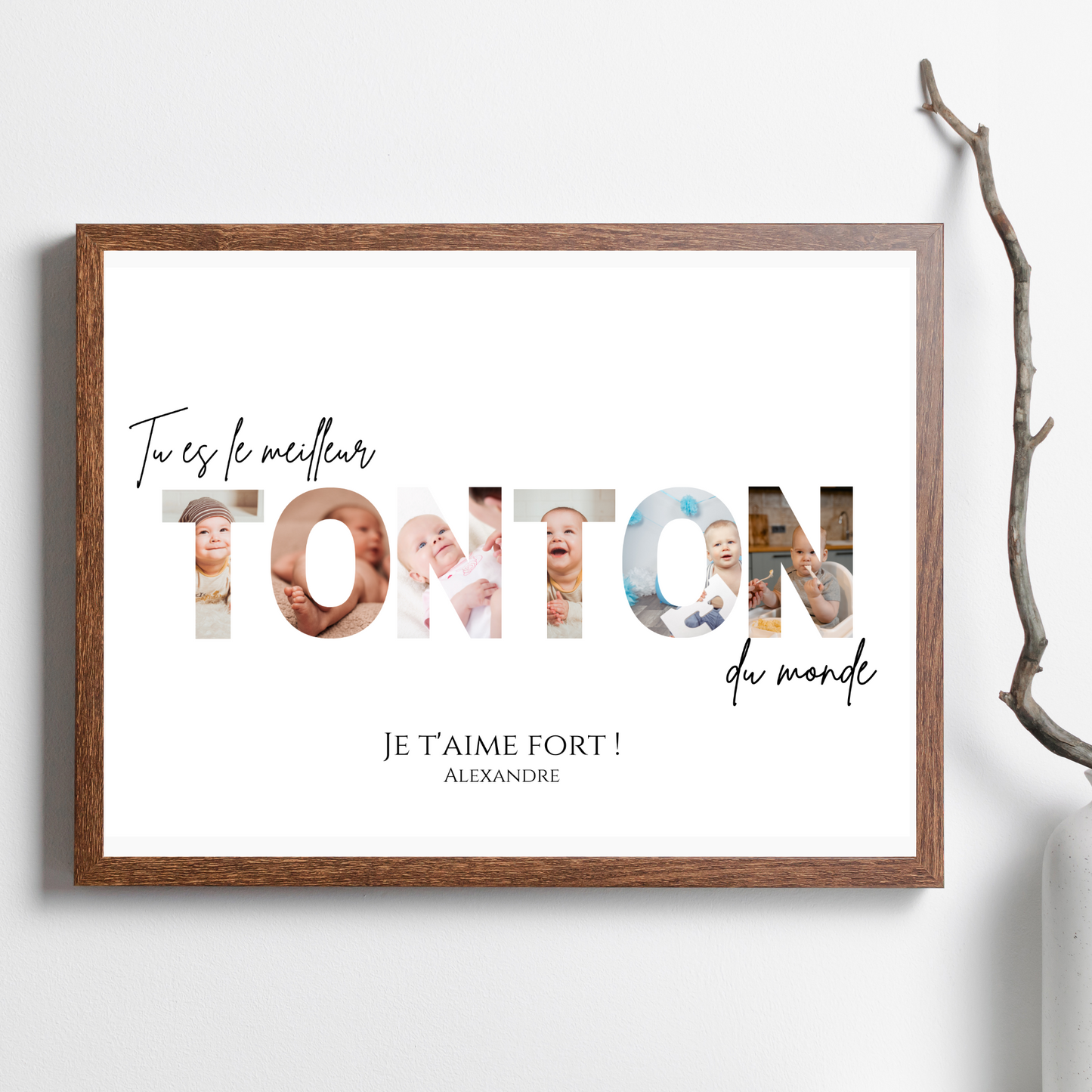 Affiche tonton personnalisée photos - cadeau personnalisé tonton par Le Temps des Paillettes - Le Temps des Paillettes