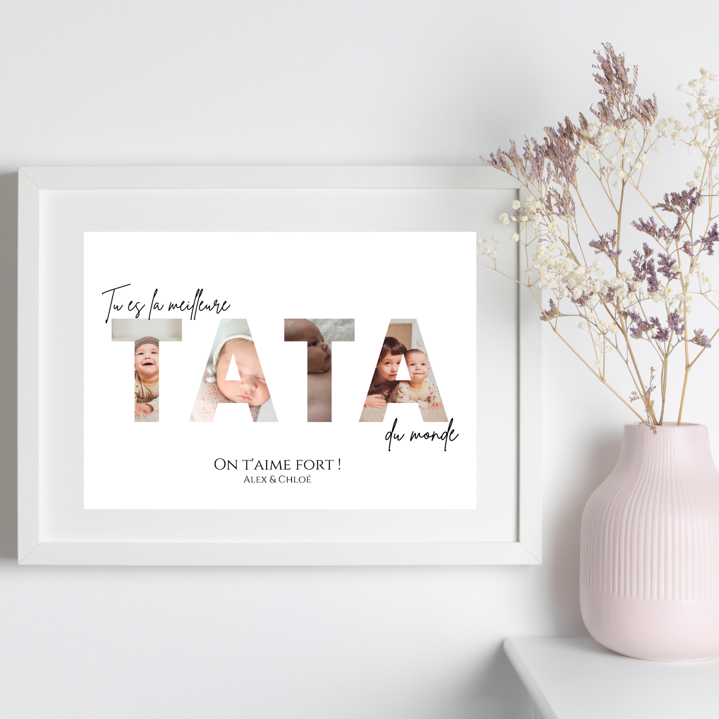 Affiche tata personnalisée photos - cadeau personnalisé tata par Le Temps des Paillettes - Le Temps des Paillettes