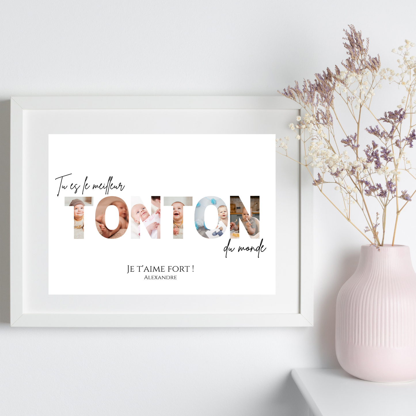 Affiche tonton personnalisée photos - cadeau personnalisé tonton par Le Temps des Paillettes - Le Temps des Paillettes