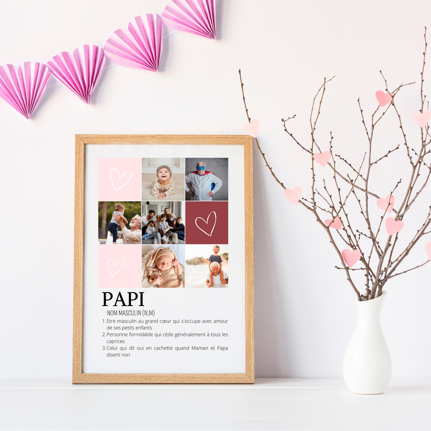 Affiche papi personnalisée photos - cadeau personnalisé papi par Le Temps des Paillettes - Le Temps des Paillettes