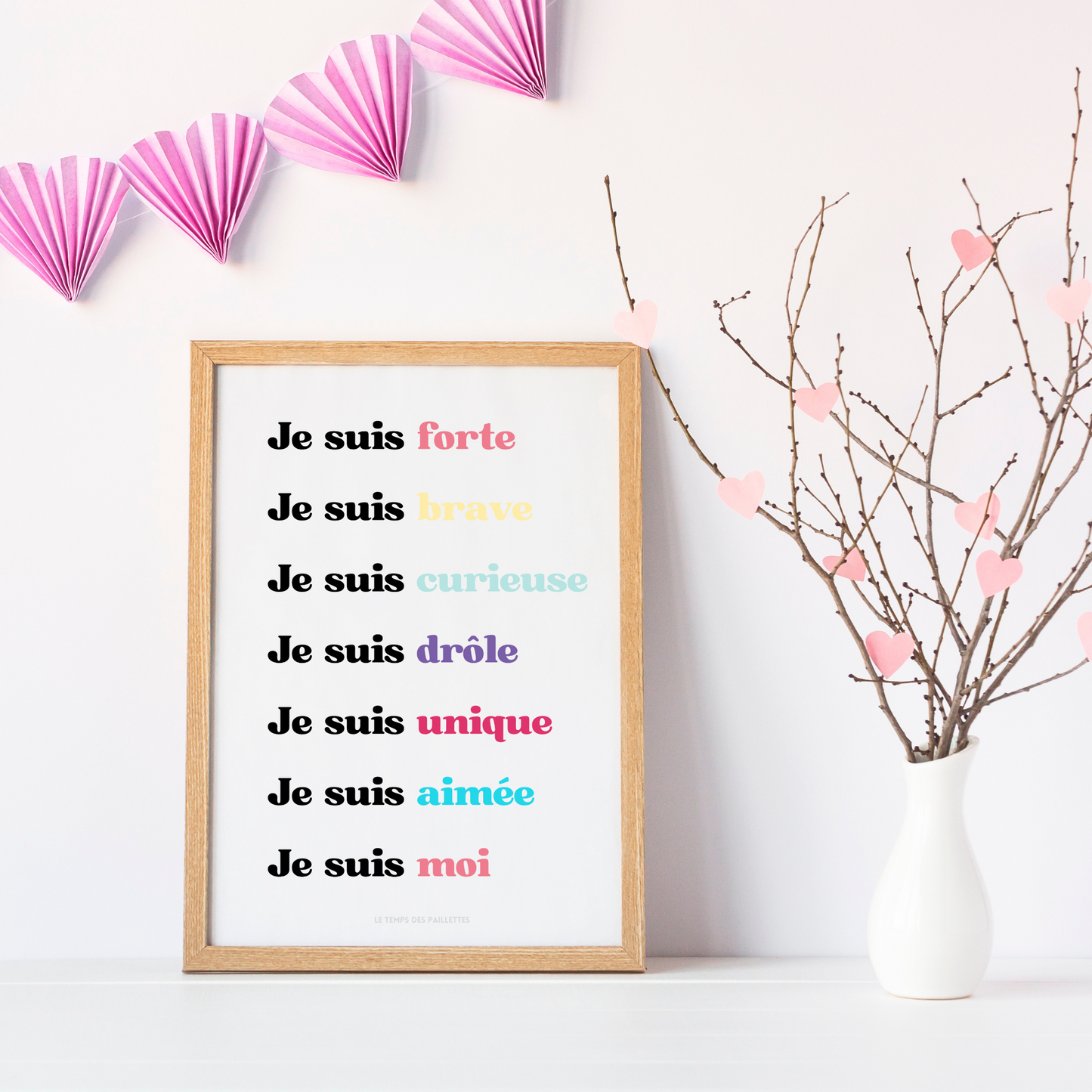 Affiche affirmations positives enfant - affirmations personnalisées - affirmations pour enfants par Le Temps des Paillettes - Le Temps des Paillettes