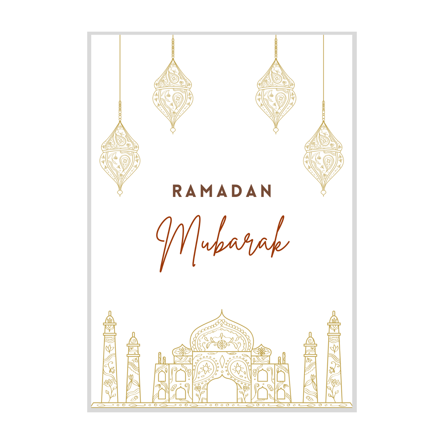 Affiche ramadan mubarak - affiche minimaliste islam par Le Temps des Paillettes - Le Temps des Paillettes