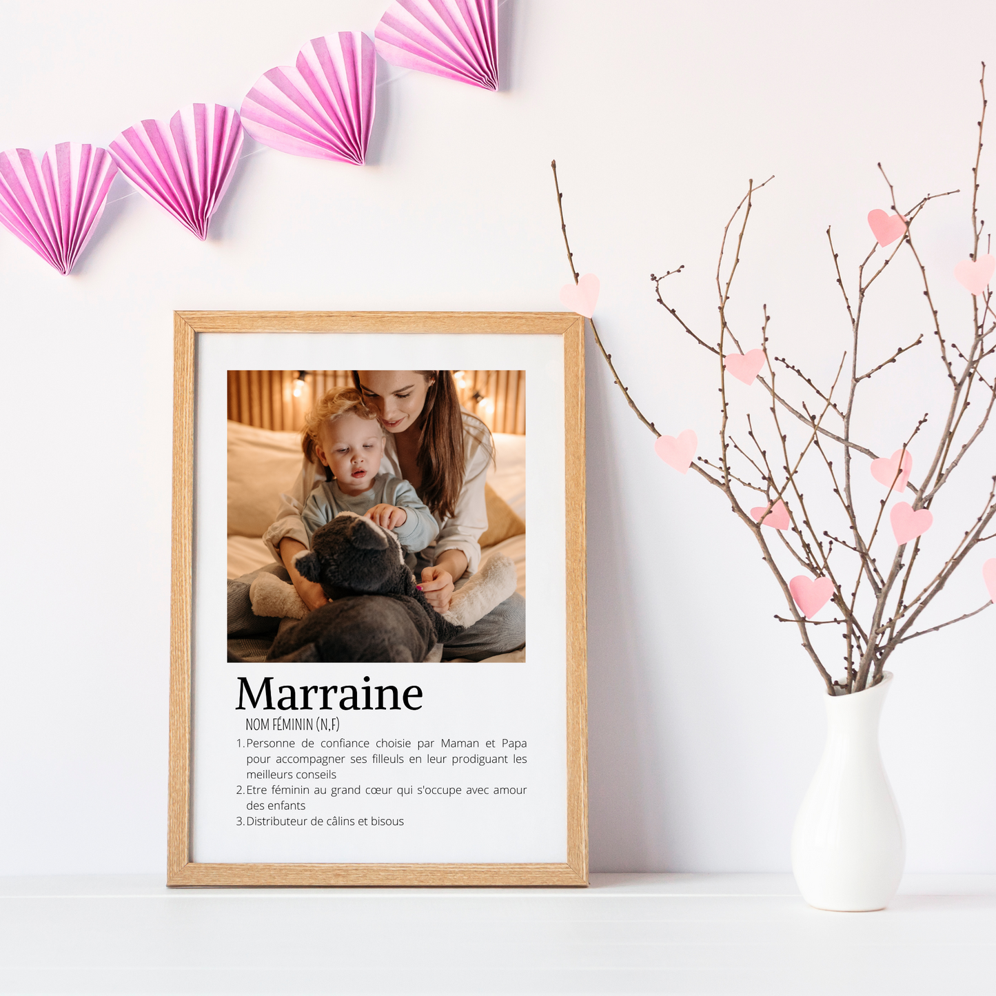 Affiche marraine personnalisée photos - cadeau personnalisé marraine par Le Temps des Paillettes