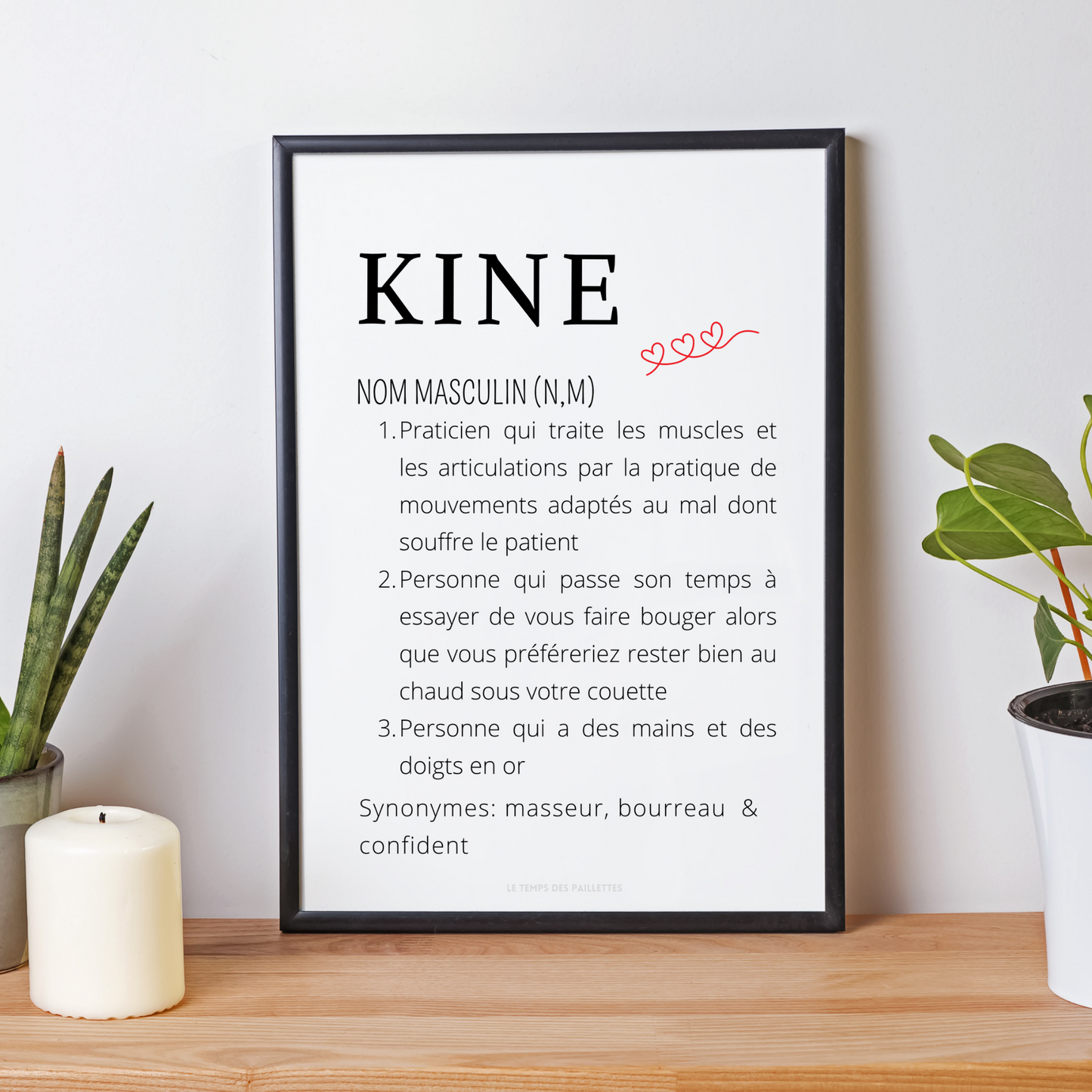 Affiche définition kiné - Affiche minimalistes kinésithérapeute - Affiche salle d'attente par Le Temps des Paillettes - Le Temps des Paillettes