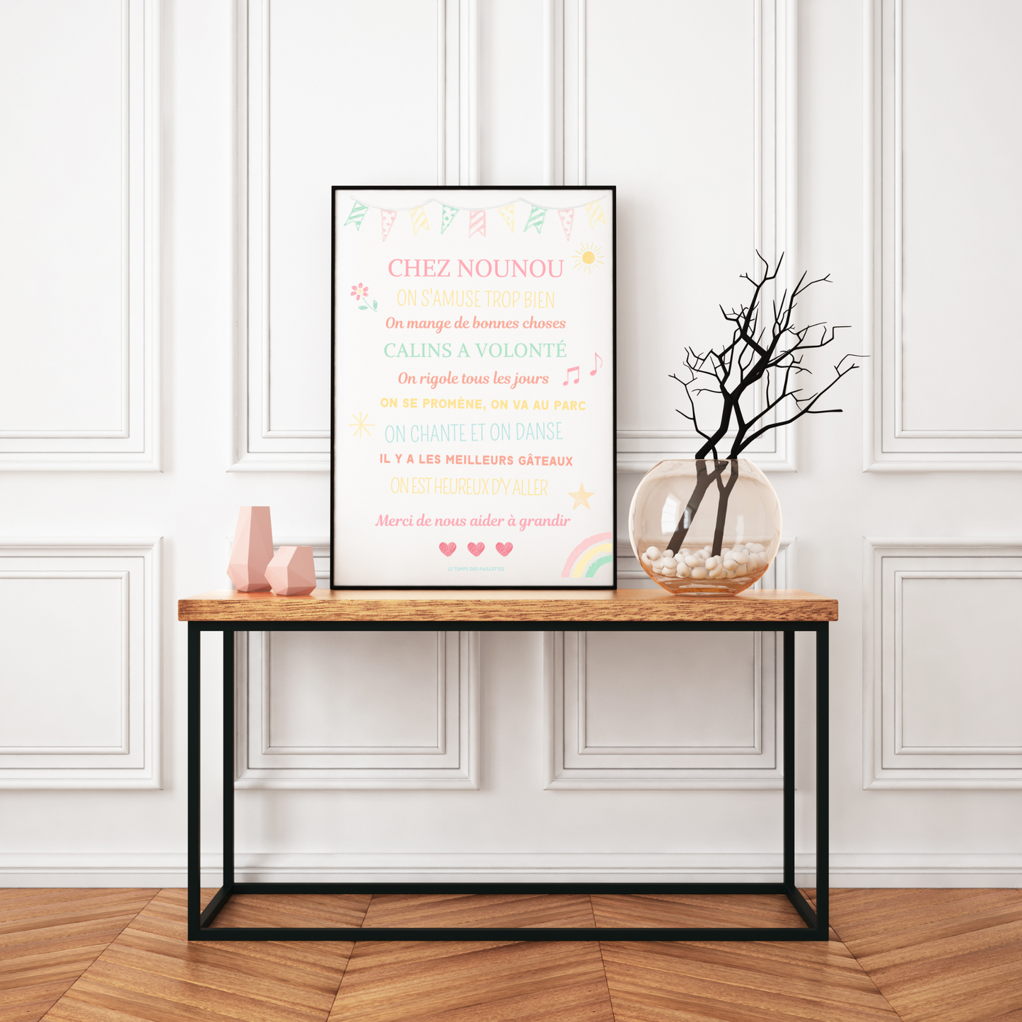 Affiche chez nounou personnalisé - Poster merci nounou - Cadeau personnalisé nounou par Le Temps des Paillettes - Le Temps des Paillettes