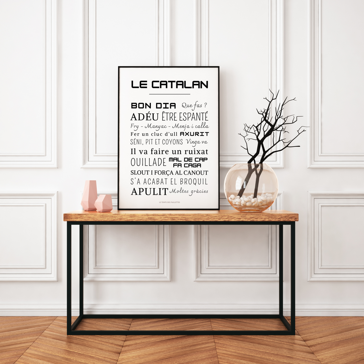 Affiche Mots Catalans - Poster Catalans - Cadre mots et expressions de catalogne par Le Temps des Paillettes - Le Temps des Paillettes