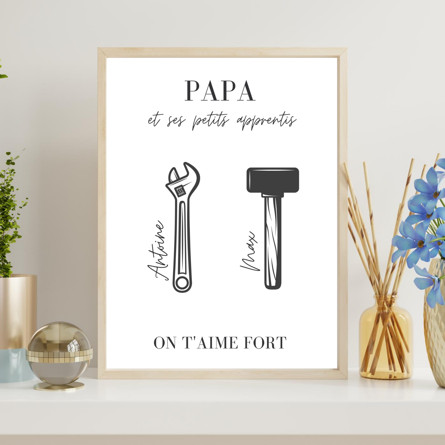 Affiche papa personnalisée - Cadeau papa personnalisée - Cadeau fête des pères par Le Temps des Paillettes - Le Temps des Paillettes