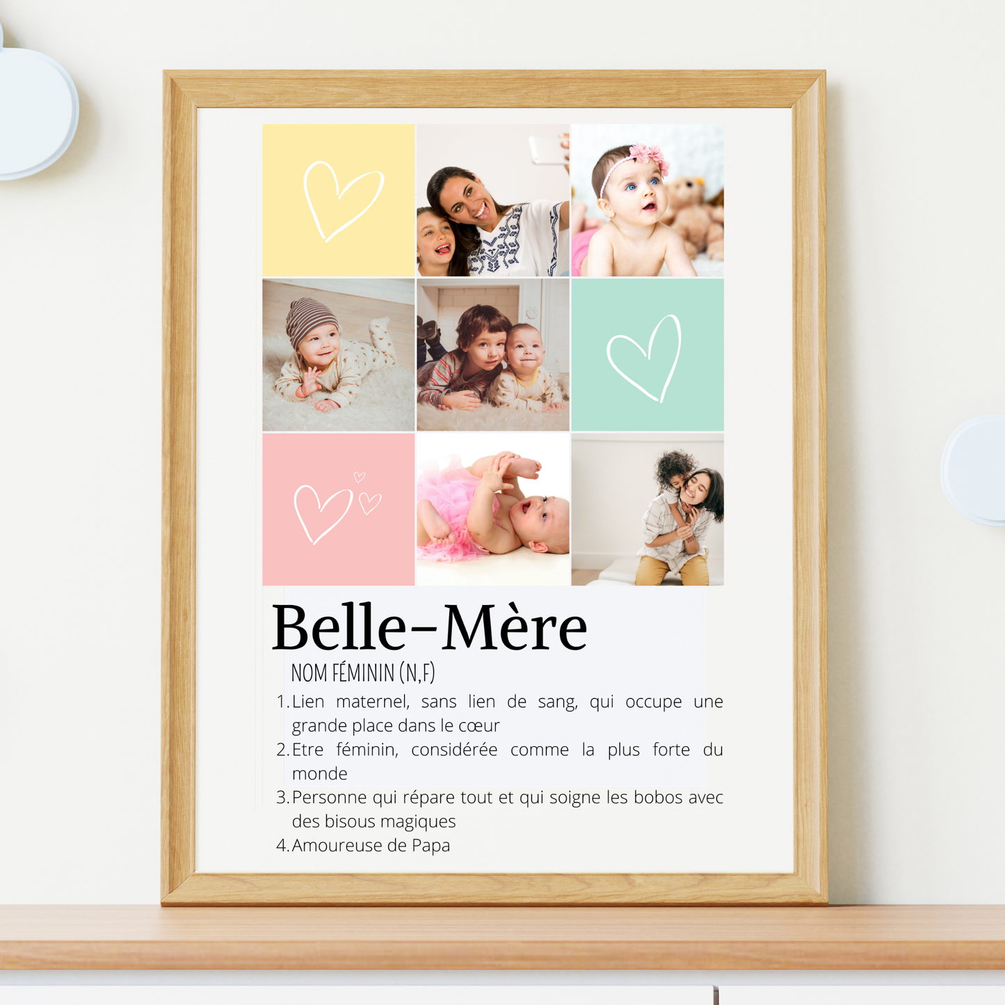 Affiche photos belle-mère personnalisée - cadeau personnalisée belle-maman par Le Temps des Paillettes - Le Temps des Paillettes