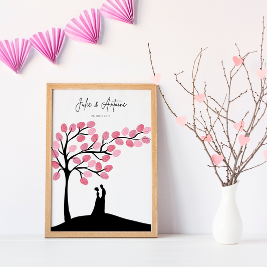 Arbre à empreintes personnalisé mariage / couple - Affiche à imprimer par le Temps des Paillettes - Le Temps des Paillettes