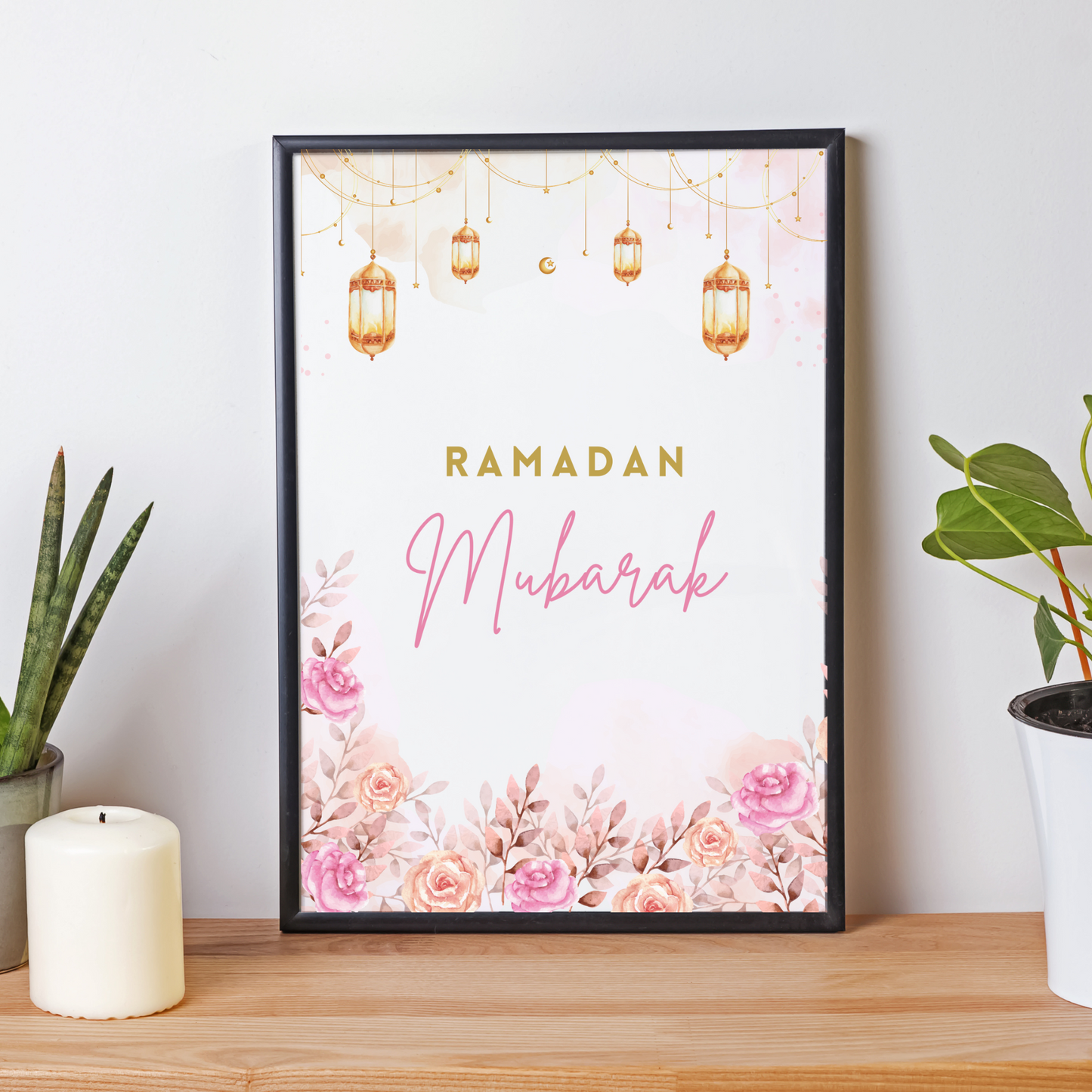 Affiche ramadan mubarak - affiche floral ramadan par Le Temps des Paillettes - Le Temps des Paillettes