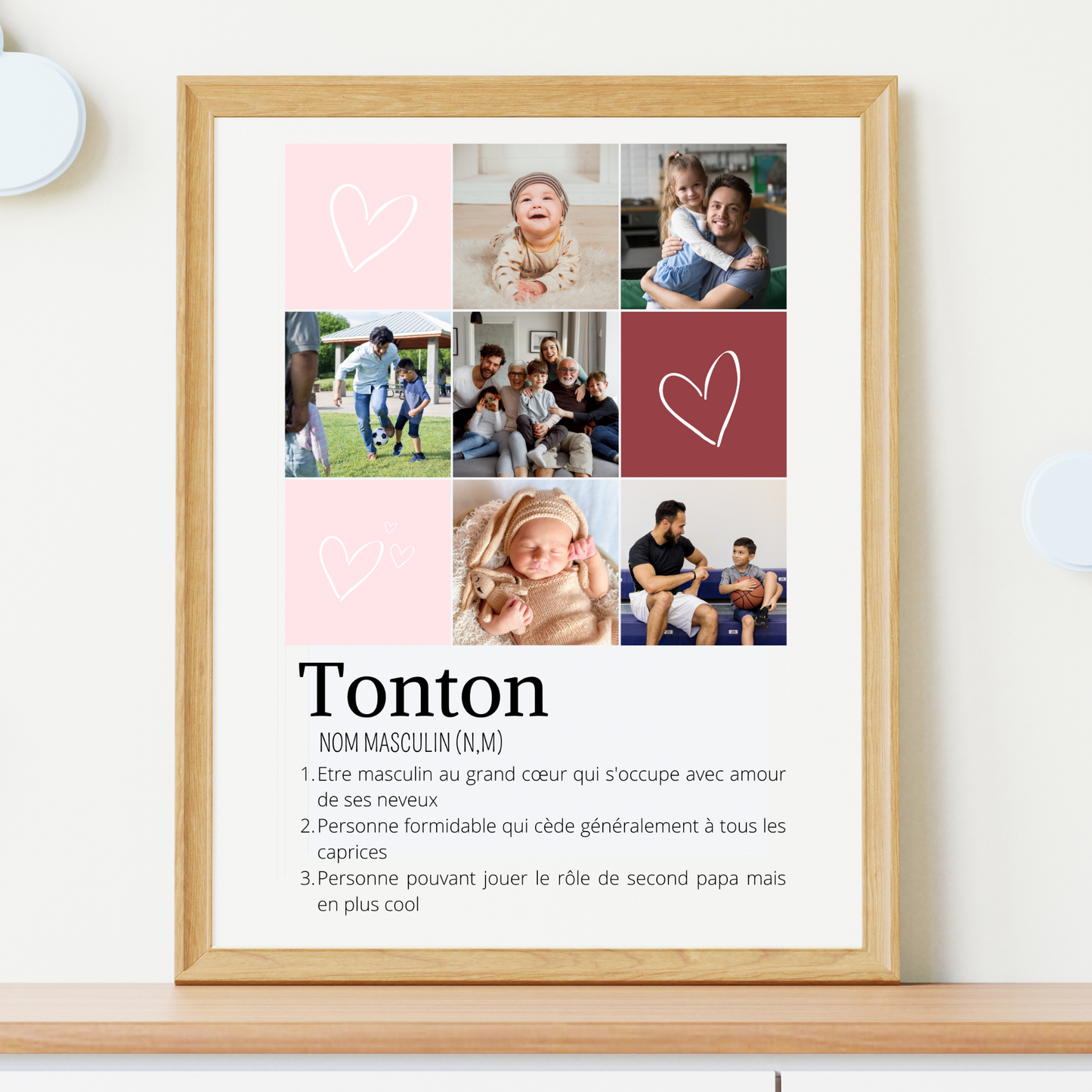 Affiche tonton personnalisée photos - cadeau personnalisé tonton par Le Temps des Paillettes - Le Temps des Paillettes