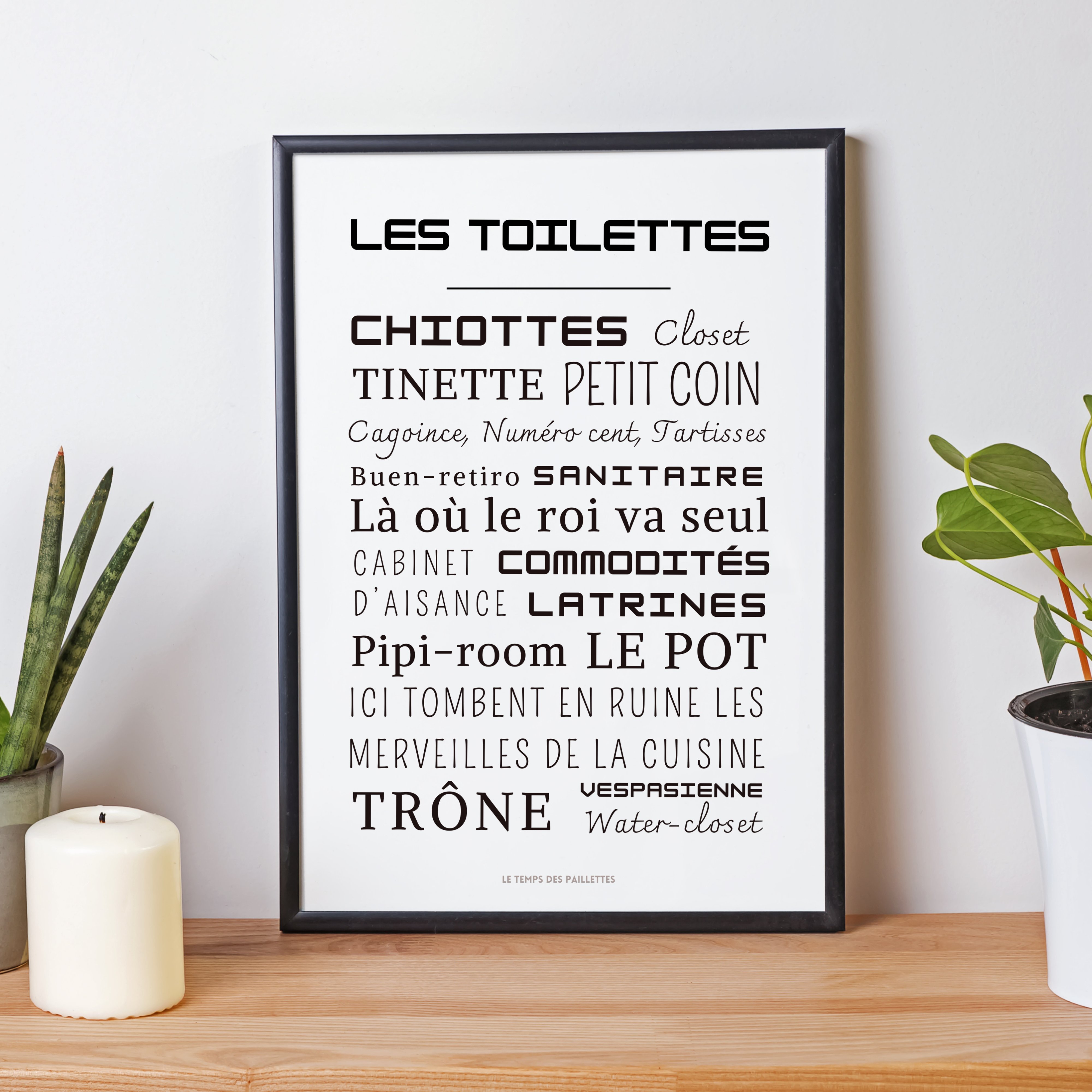 Affiche minimalistes WC et salle de bain - Affiche Les toilettes par L – Le  Temps des Paillettes