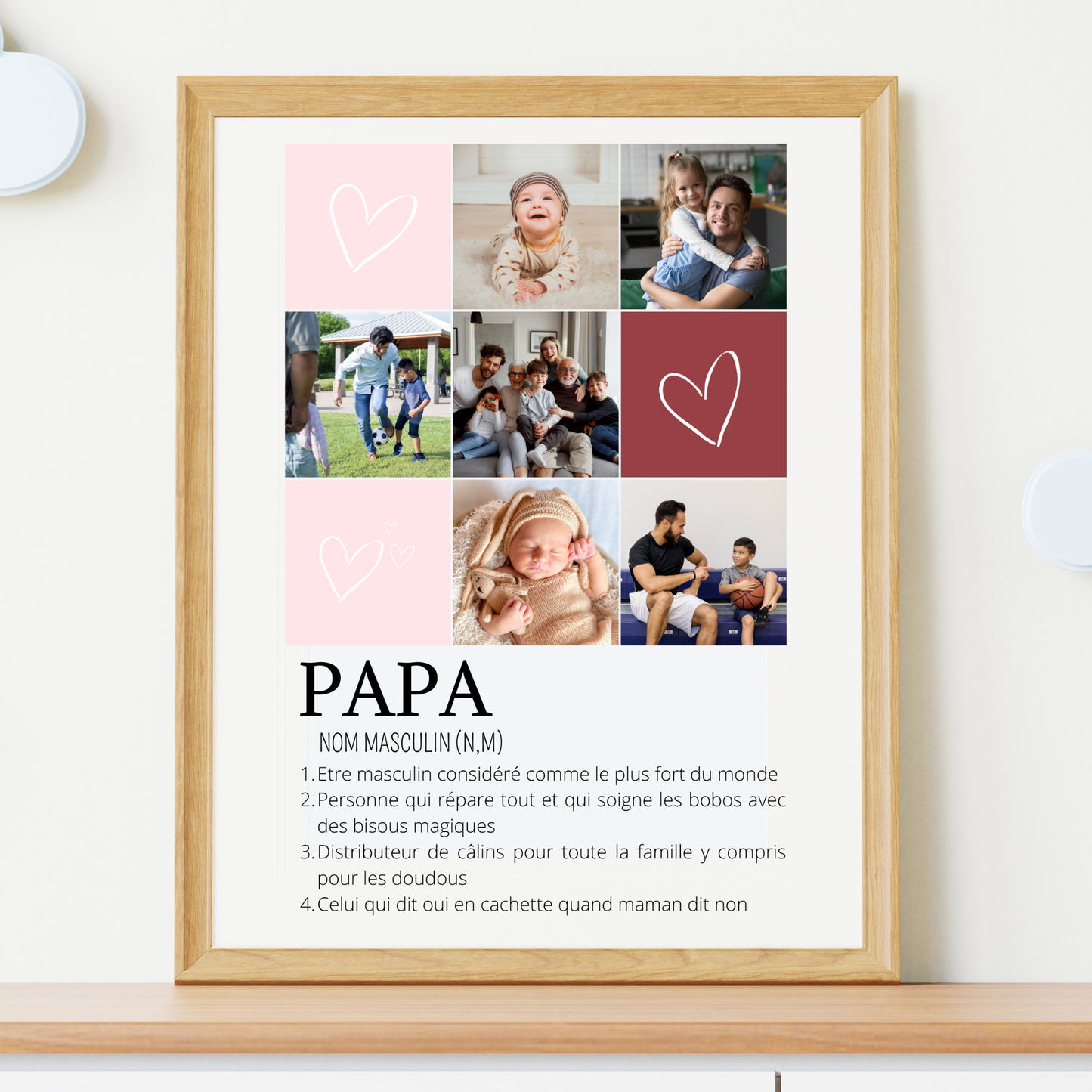 Affiche papa personnalisée photos - cadeau personnalisé papa par Le Temps des Paillettes - Le Temps des Paillettes