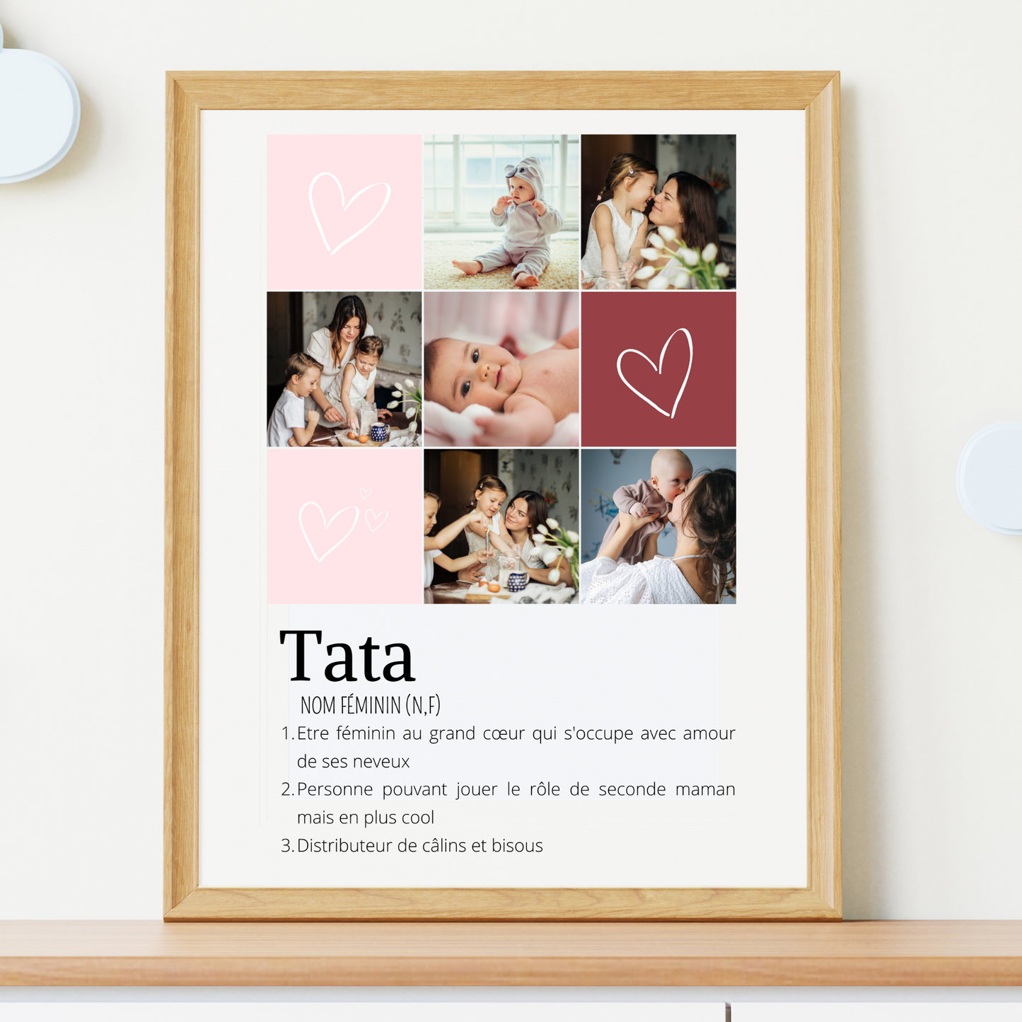 Affiche tata personnalisée photos - cadeau personnalisé tata par Le Temps des Paillettes - Le Temps des Paillettes